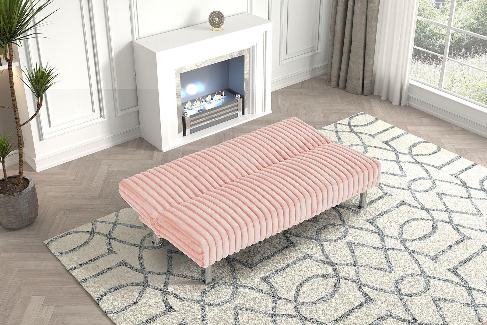 Hinwil Futon Sofa Bed, Pink - Image 2