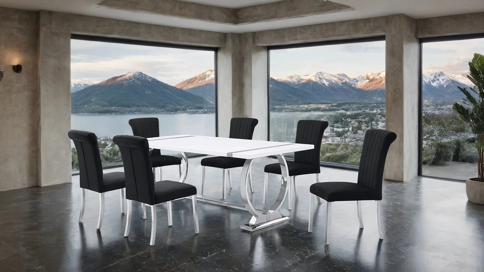 Holbaek 5 Pc. Dining Table Set, Silver - 80", SB Chair - Image 2