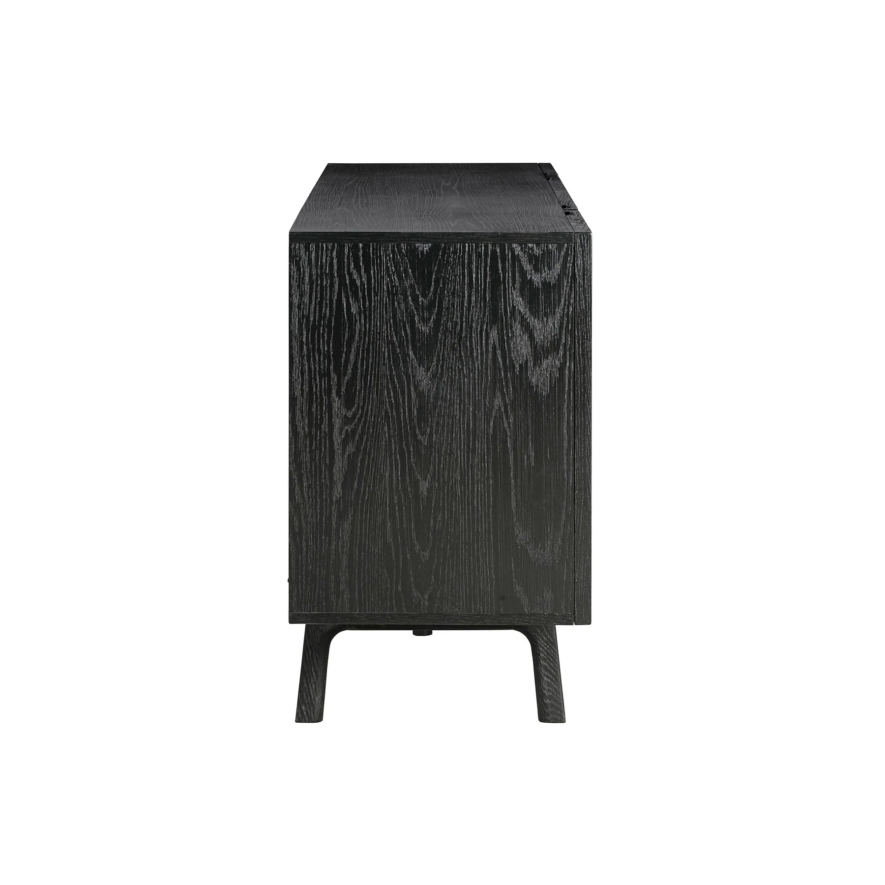 Holland 4 Door Sideboard Buffet in Black Brushed Oak Wood - Image 4