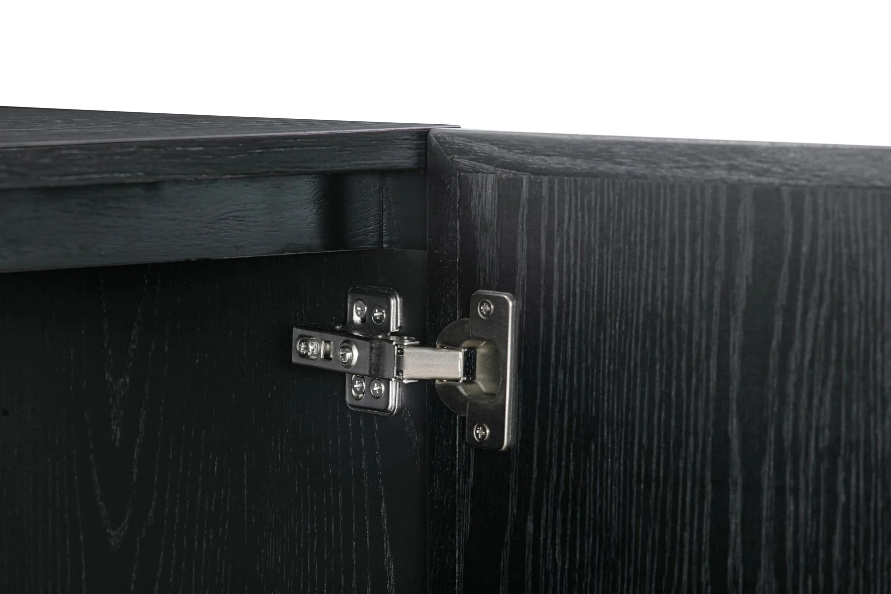 Holland 4 Door Sideboard Buffet in Black Brushed Oak Wood - Image 6