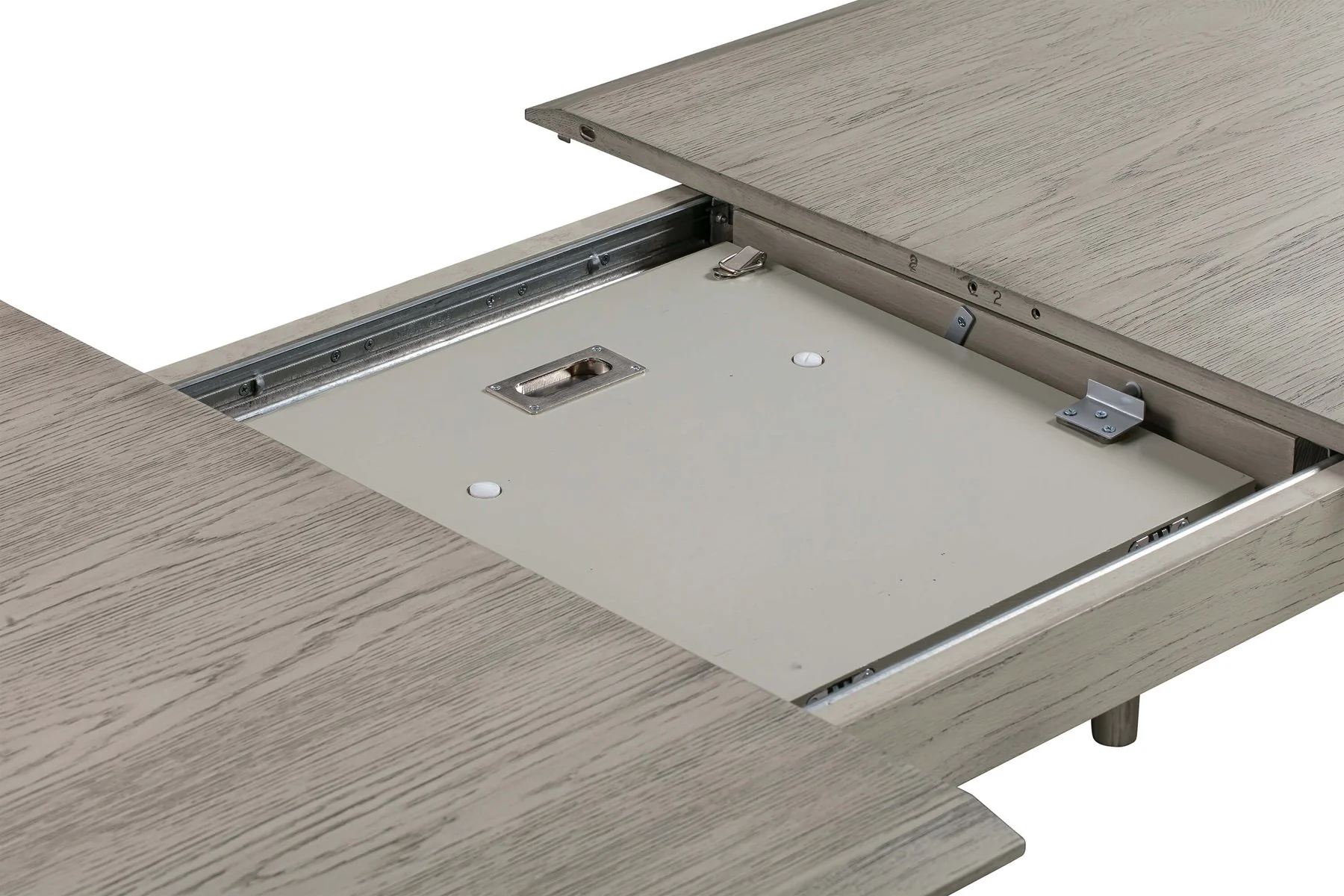 Holland Extendable Rectangle 98" Dining Table in Gray Oak - Image 5