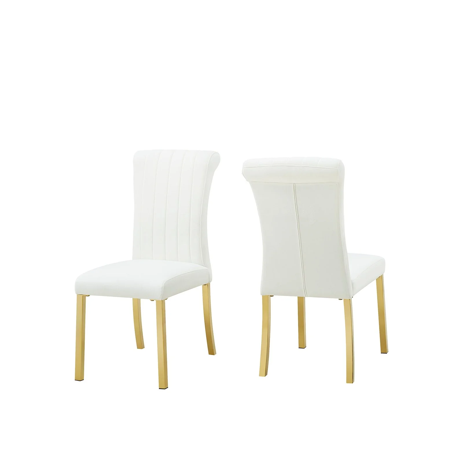 Holstebro White Side Chair (2/CTN), Gold Frame - Image 3