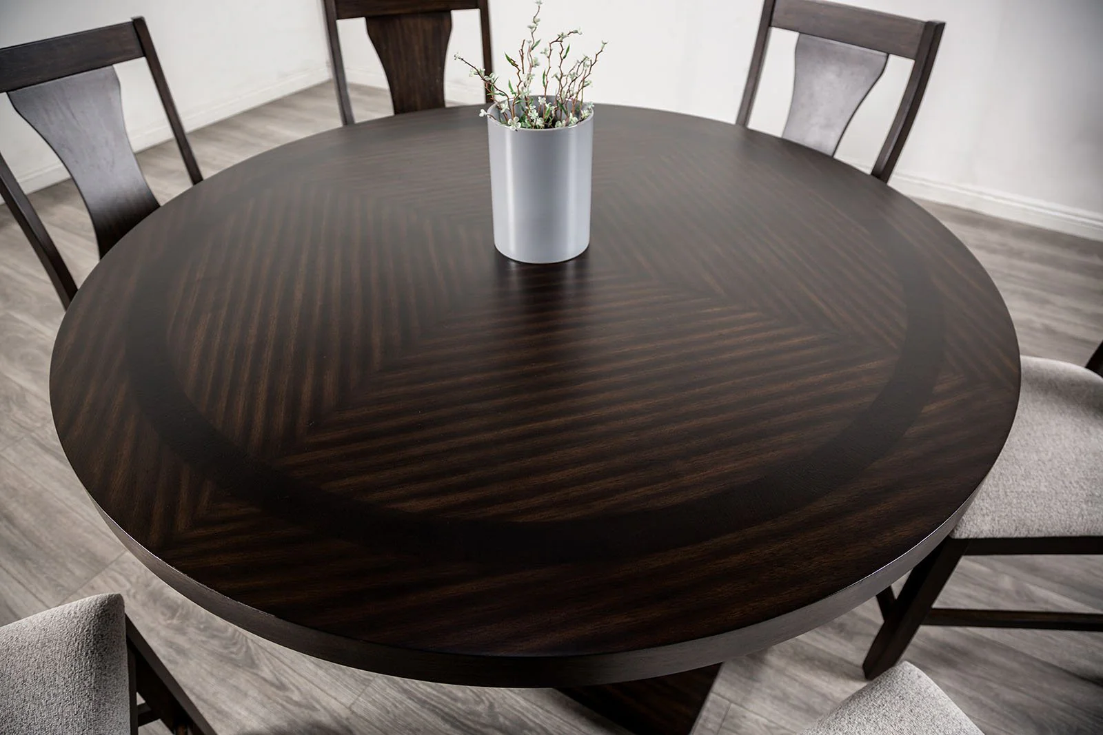 Holsworthy Round Dining Table, Espresso - Image 4