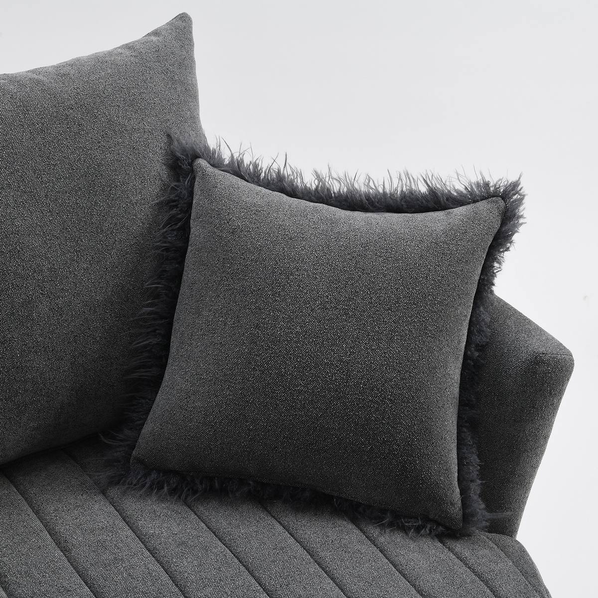 Hoople Swivel Chair, Channeled, Dark Gray - Image 6
