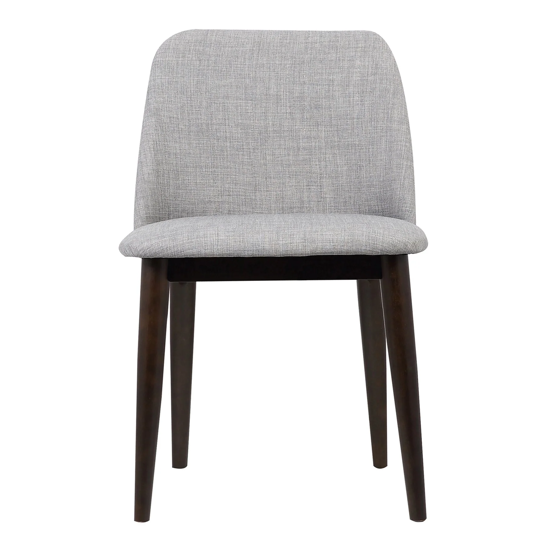 Horizon Contemporary Dining Chair in Light Gray Fabric with Brown Wood Legs - Set of 2 - Image 2