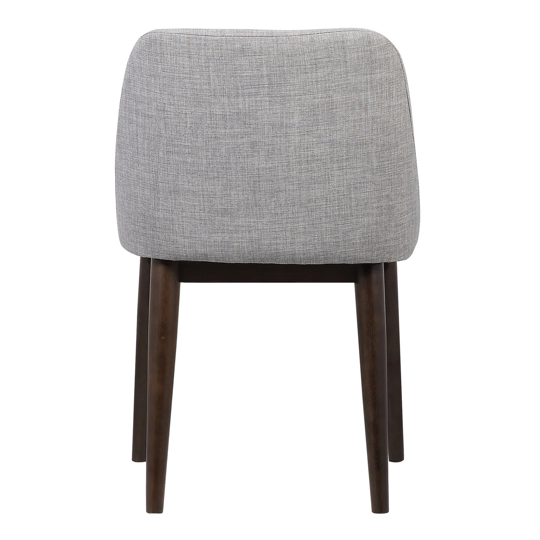 Horizon Contemporary Dining Chair in Light Gray Fabric with Brown Wood Legs - Set of 2 - Image 4