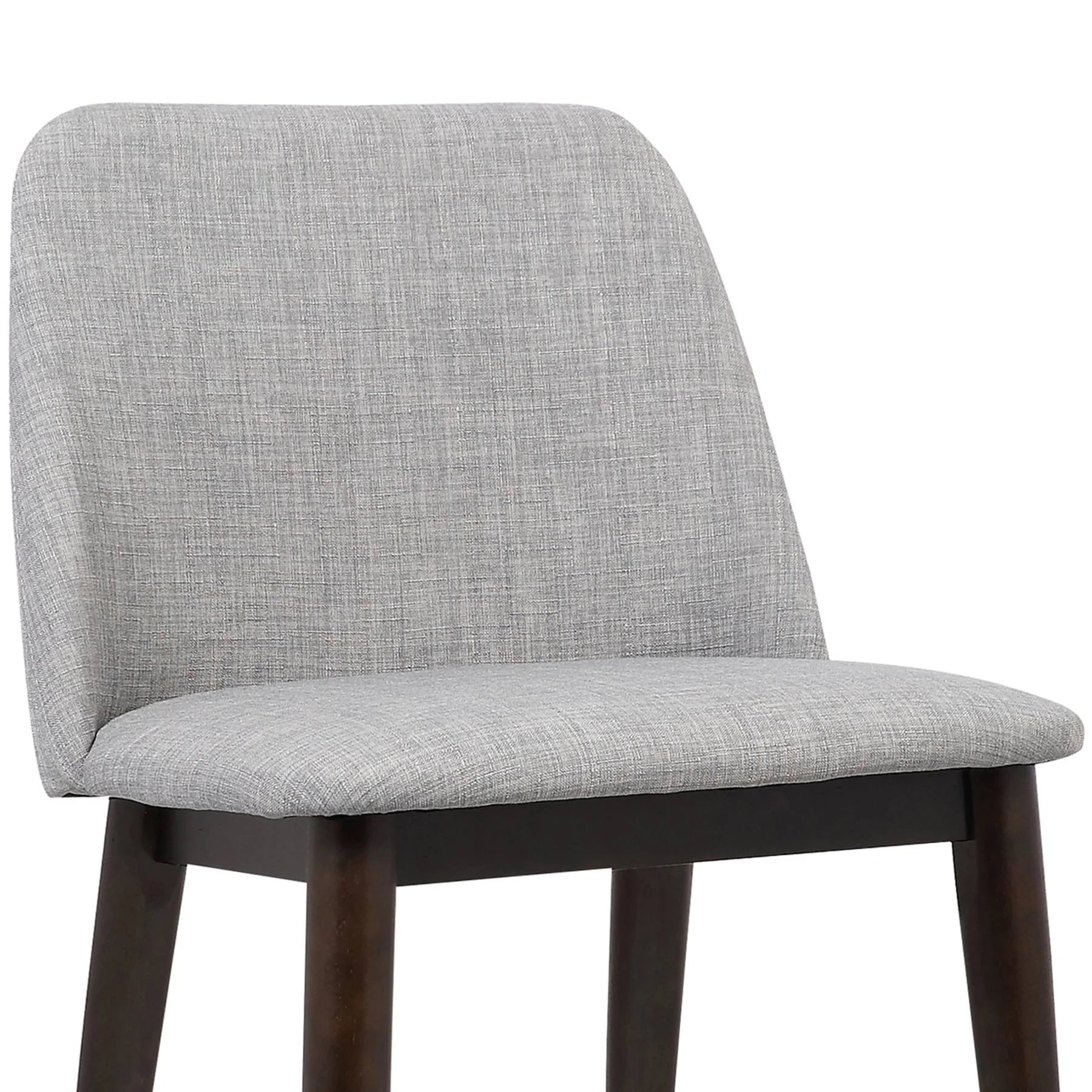Horizon Contemporary Dining Chair in Light Gray Fabric with Brown Wood Legs - Set of 2 - Image 5