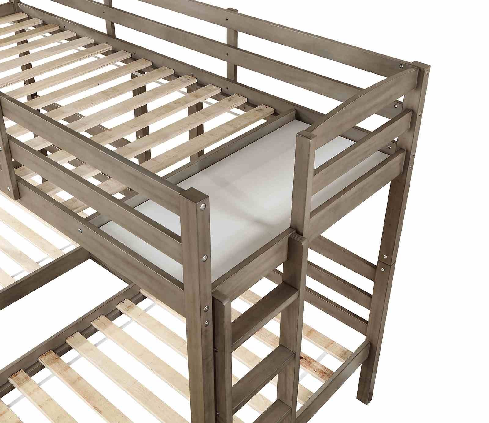 Hortense Triple Twin Bunk Bed, Warm Gray - Image 4