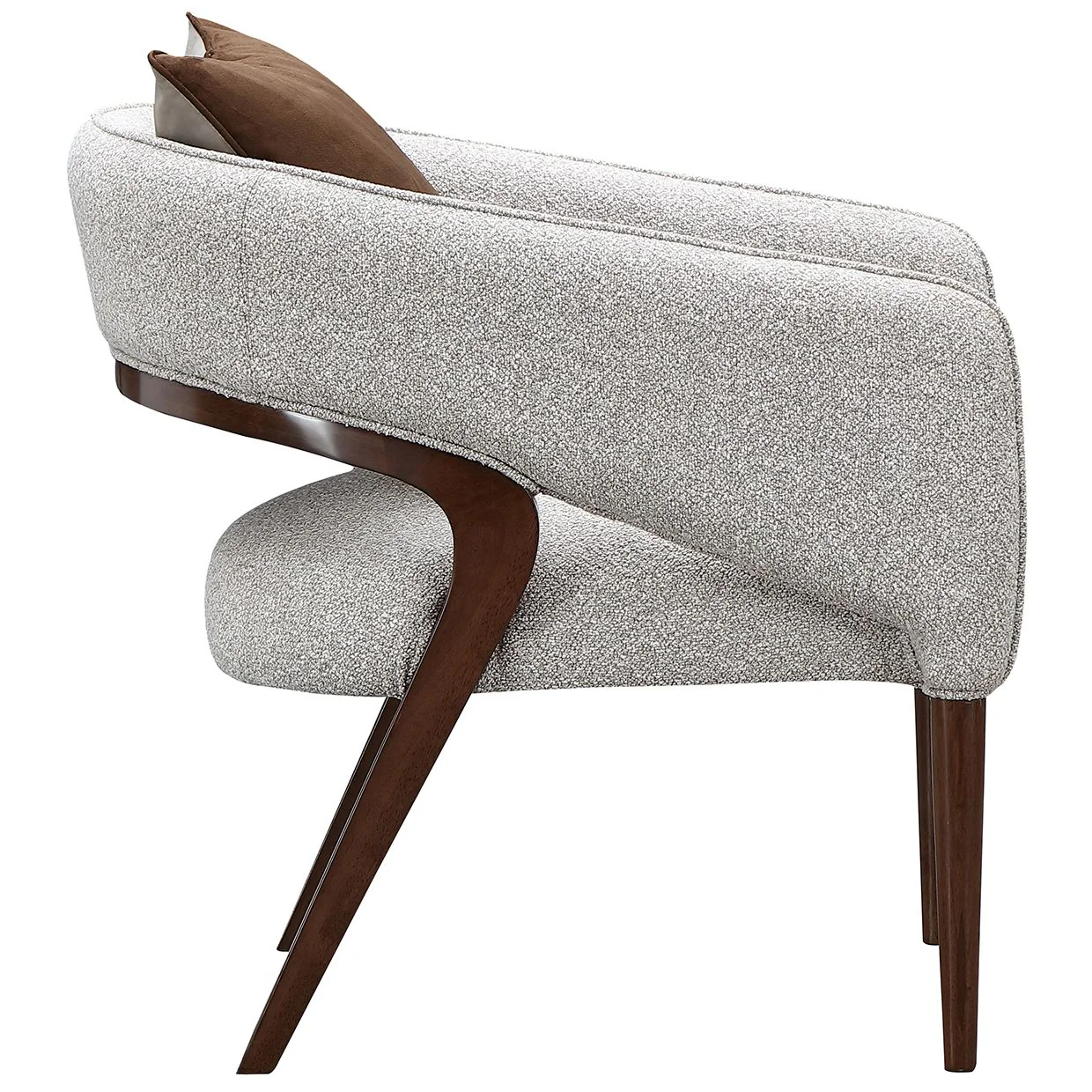 Houston Accent Chair - Pebble/Walnut - Image 4