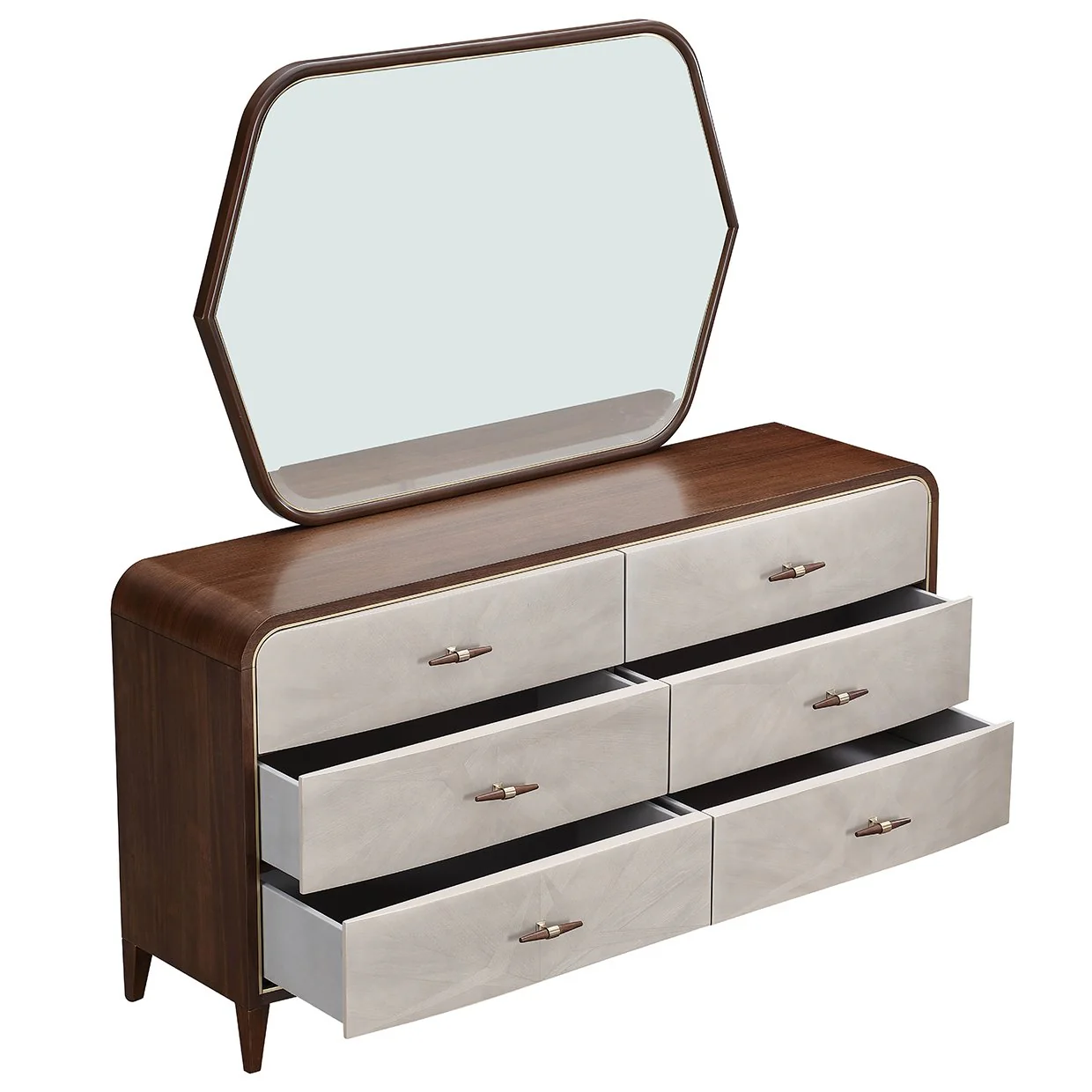 Houston Dresser with Mirror - Walnut - Image 2