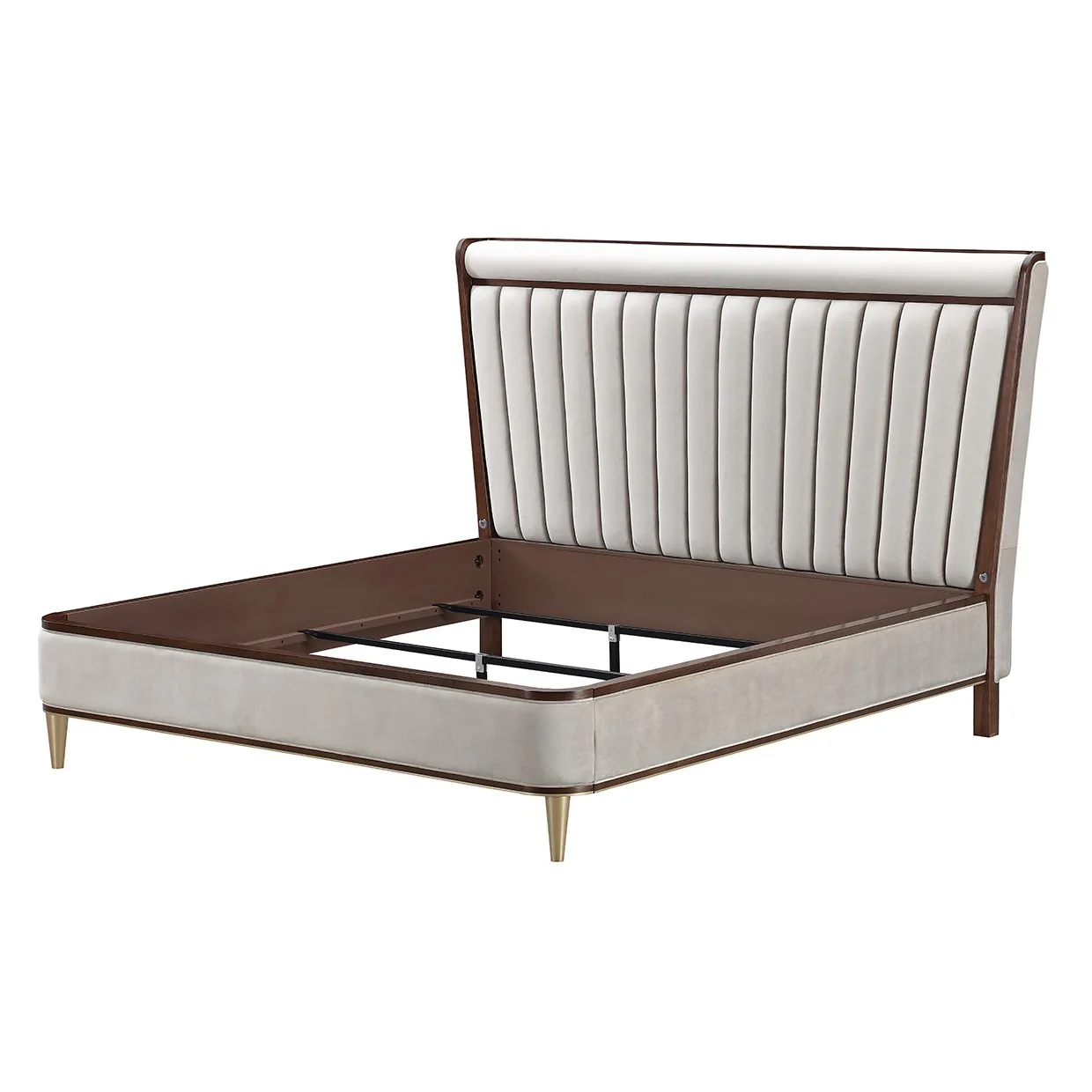 Houston Eastern King Channel Tufted Panel Bed - Porcini/Walnut - Image 10