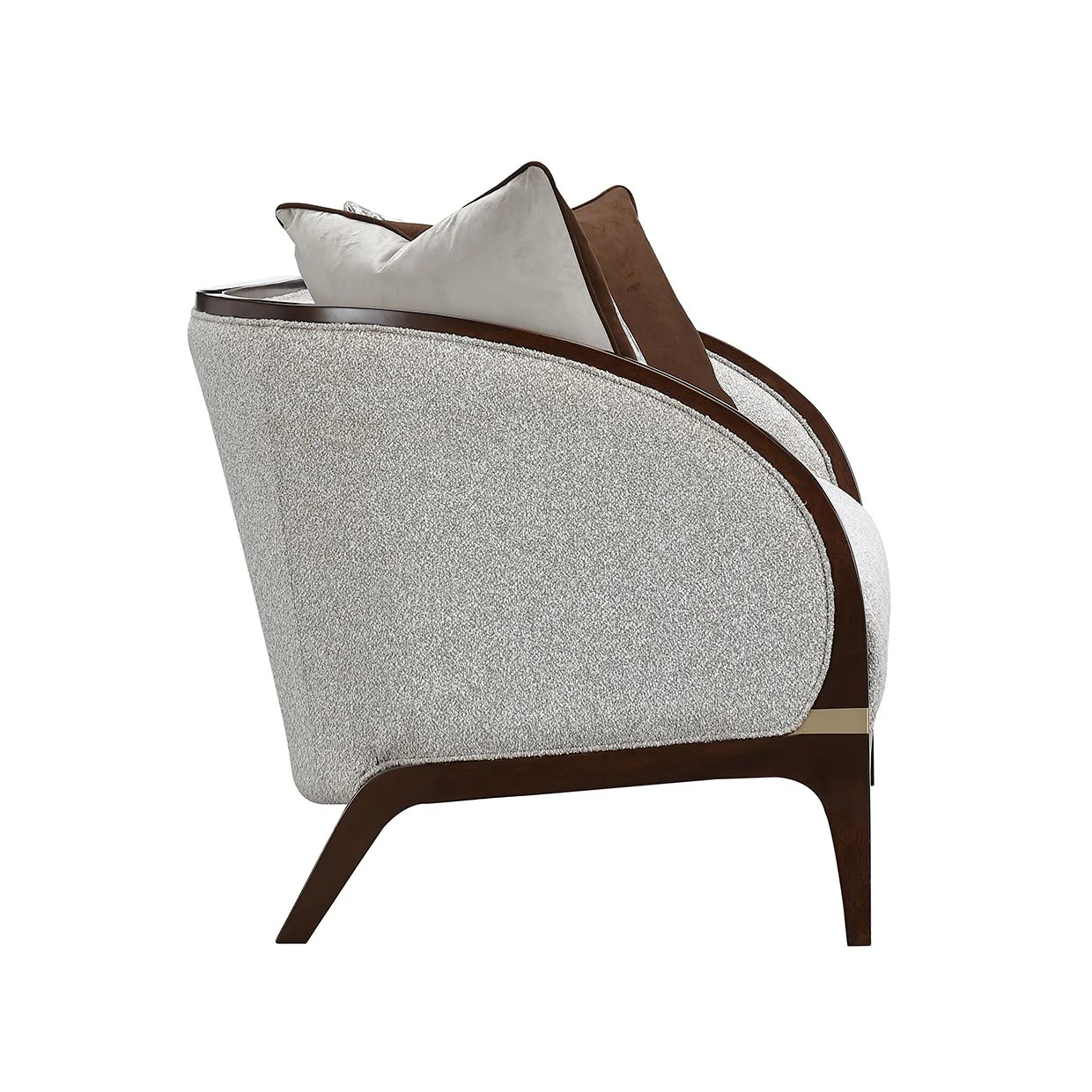 Houston Loveseat - Pebble/Walnut - Image 4