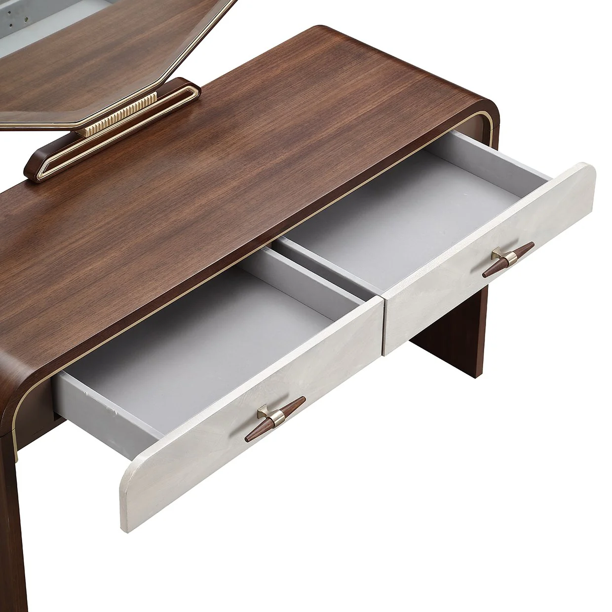 Houston Vanity Table with Mirror - Walnut - Image 5