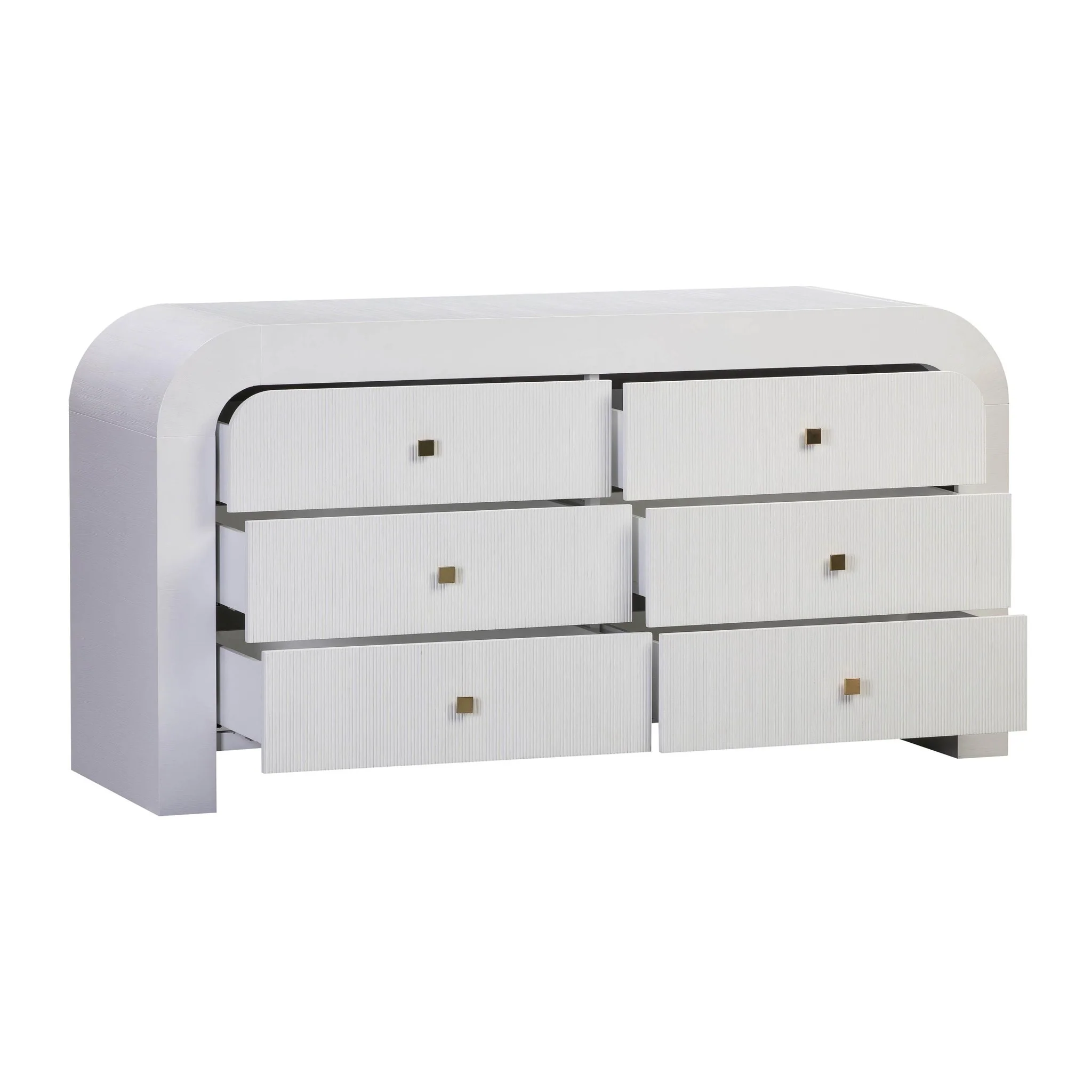 Hump 6 Drawer White Dresser - Image 4