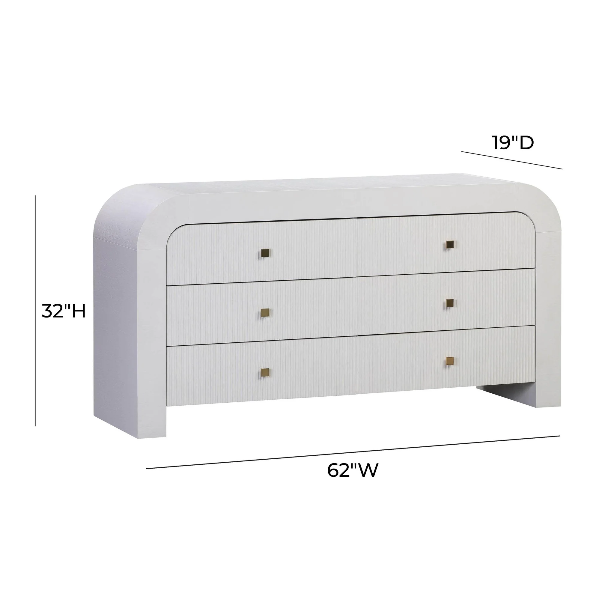 Hump 6 Drawer White Dresser - Image 7