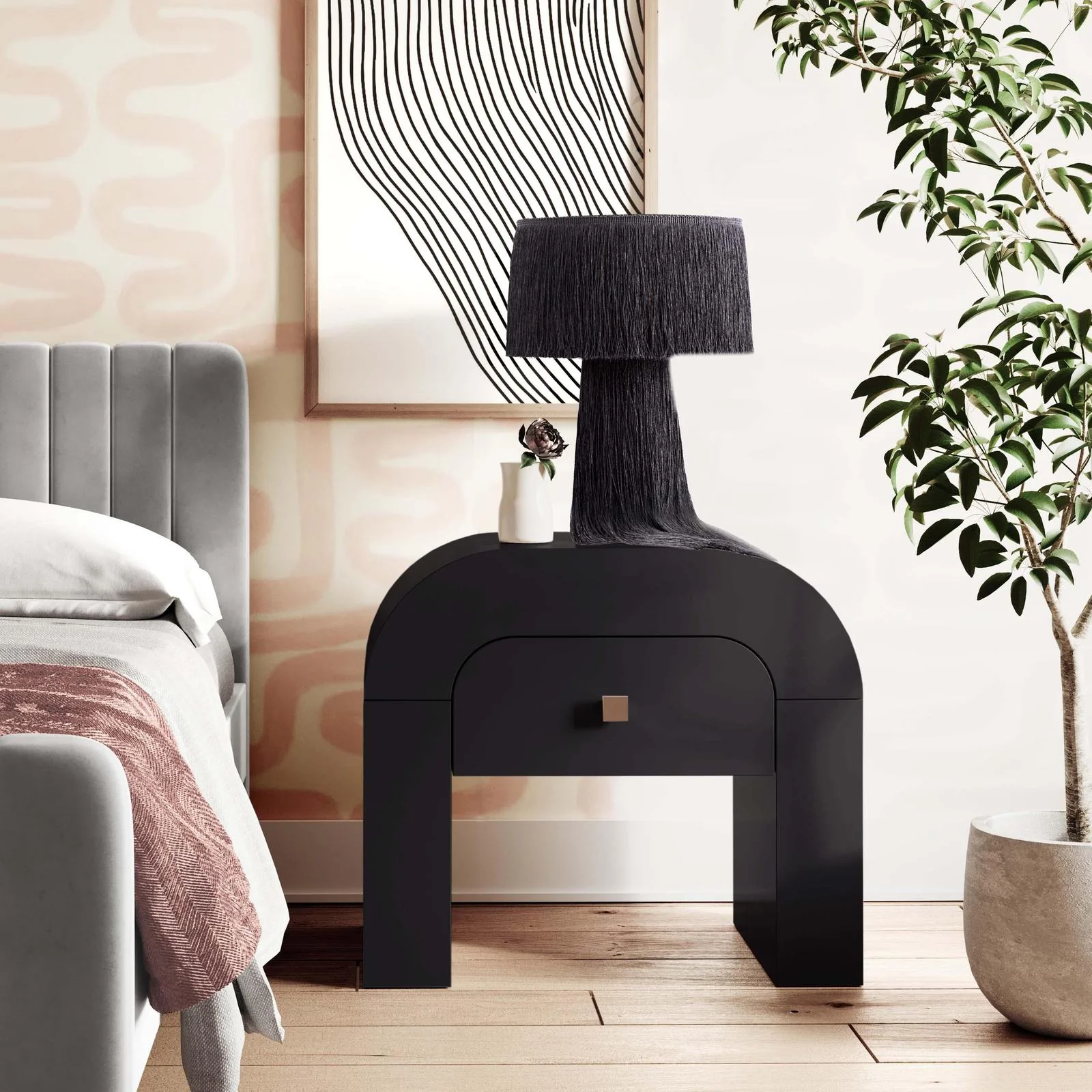 Hump Black Nightstand - Image 2