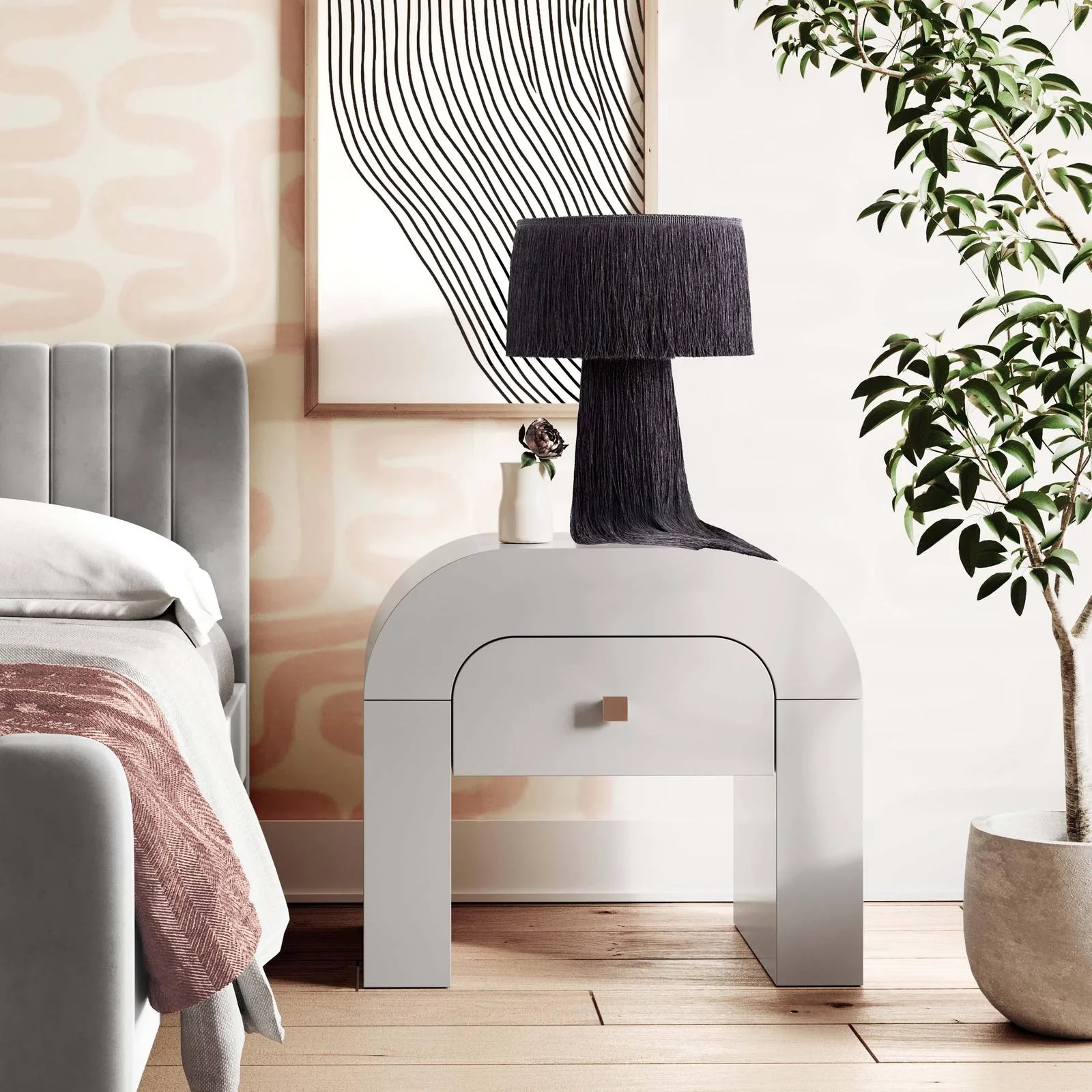 Hump White Nightstand - Image 2