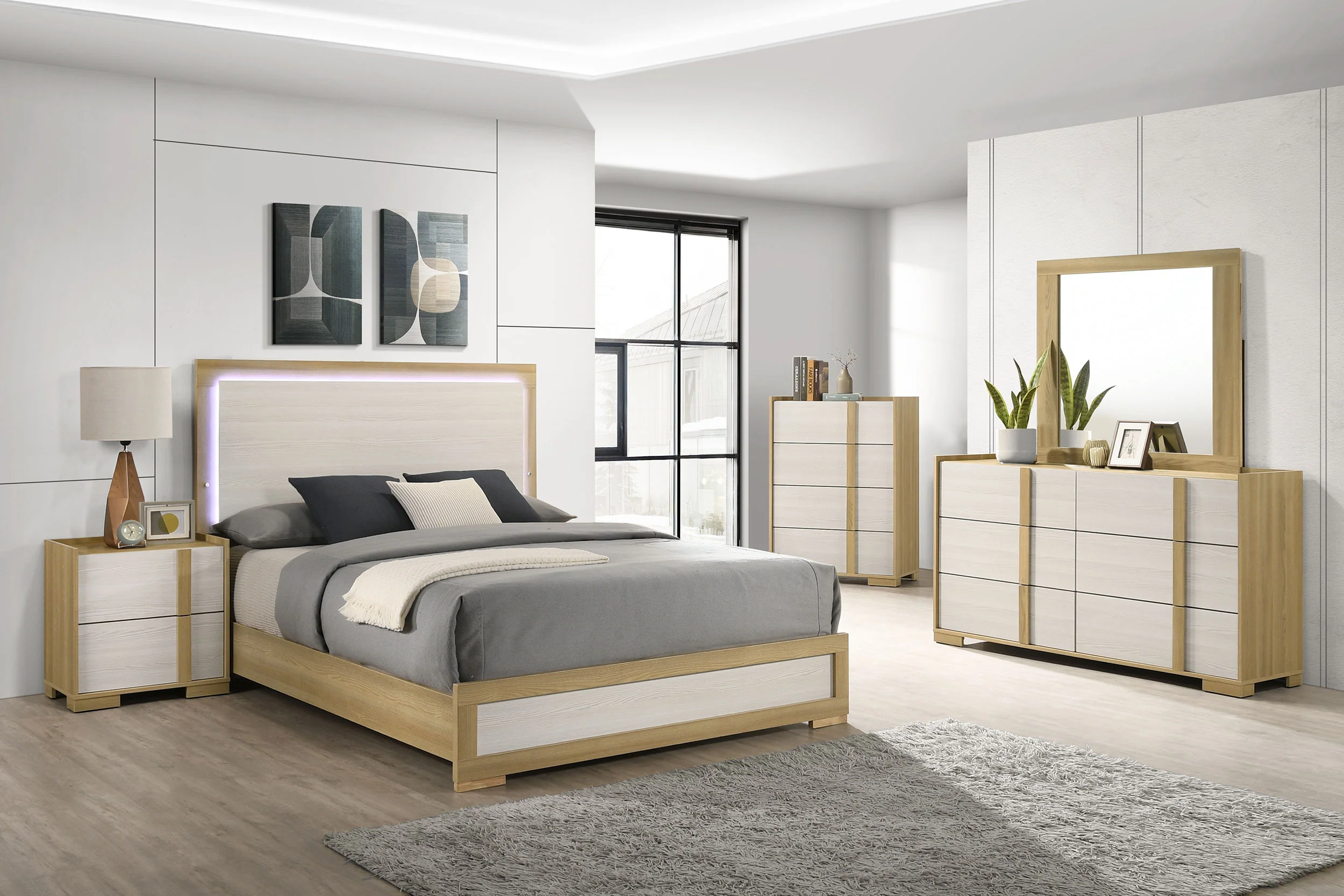 Hyland Panel Bed with LED Lighting - Image 10