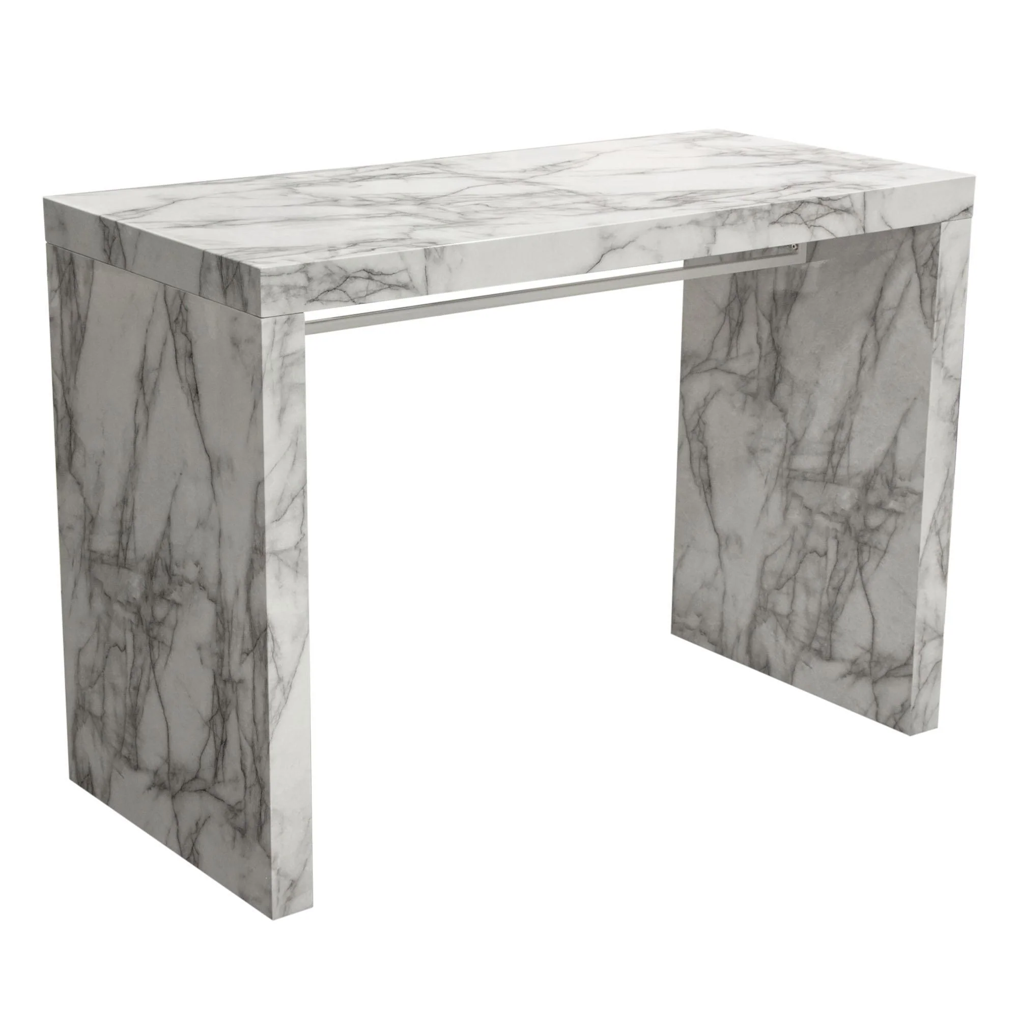 Icon Faux Marble Waterfall Bar Height Table by Diamond Sofa - Image 4
