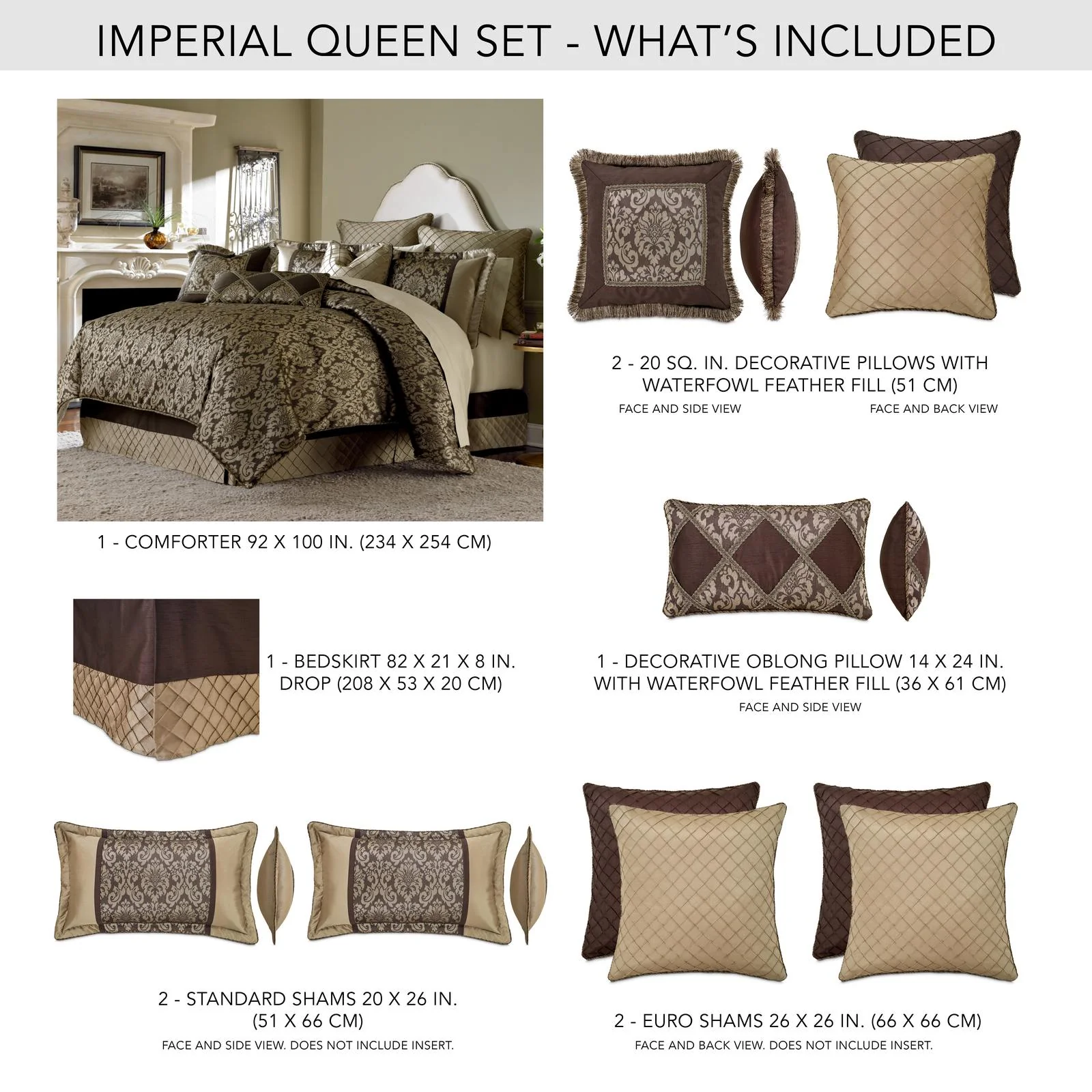 Imperial 9-Piece Queen Comforter Set - Bronze - Image 20