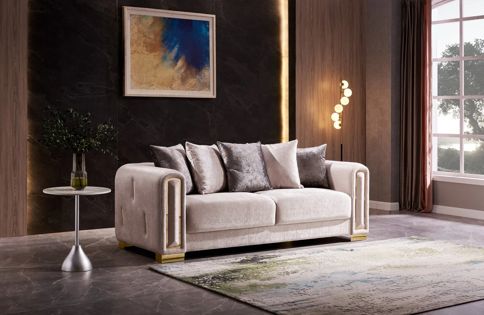 Impreza 2PC Living Room Set Beige - Image 2
