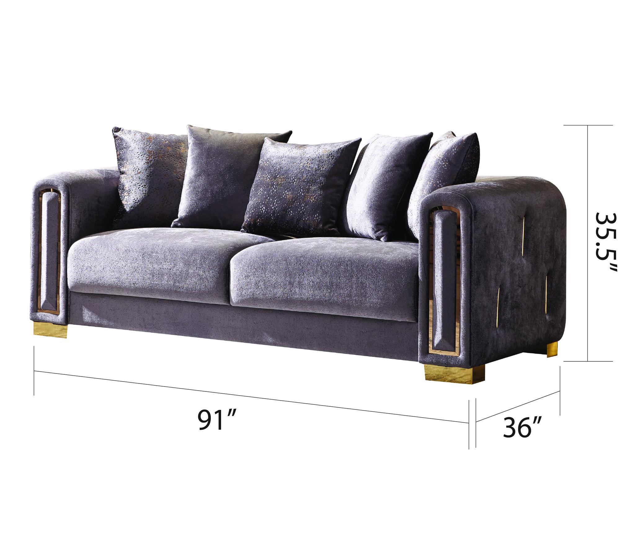 Impreza 2PC Living Room Set Silver - Image 3
