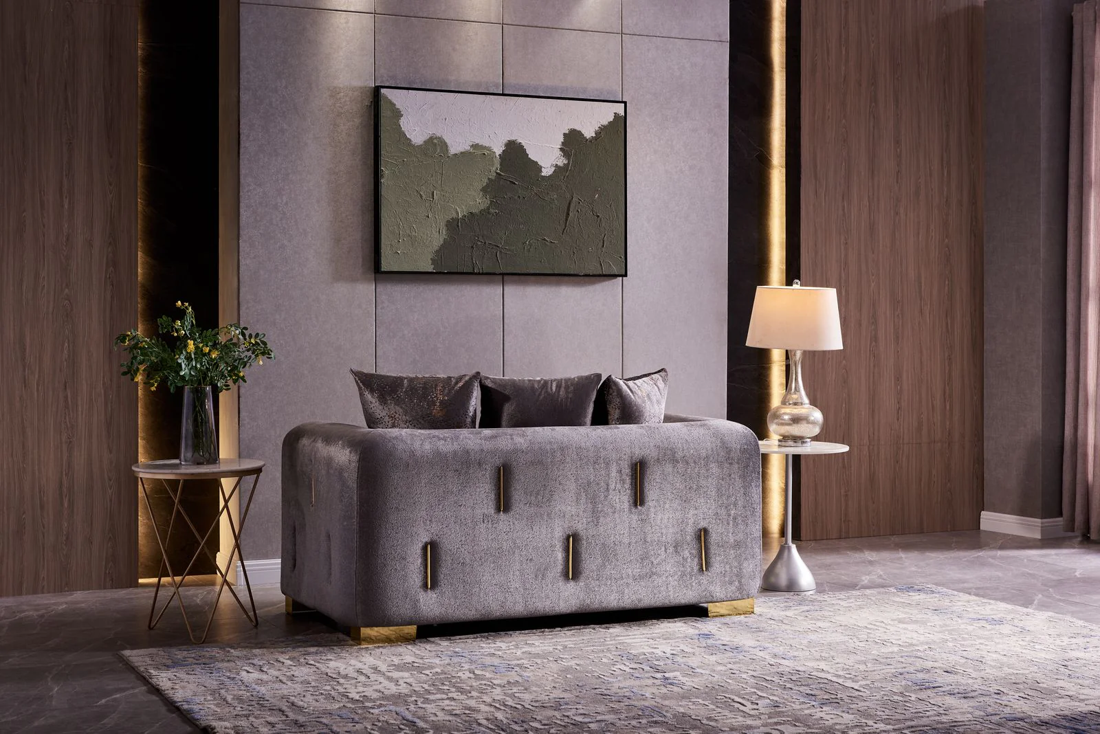 Impreza 2PC Living Room Set Silver - Image 6