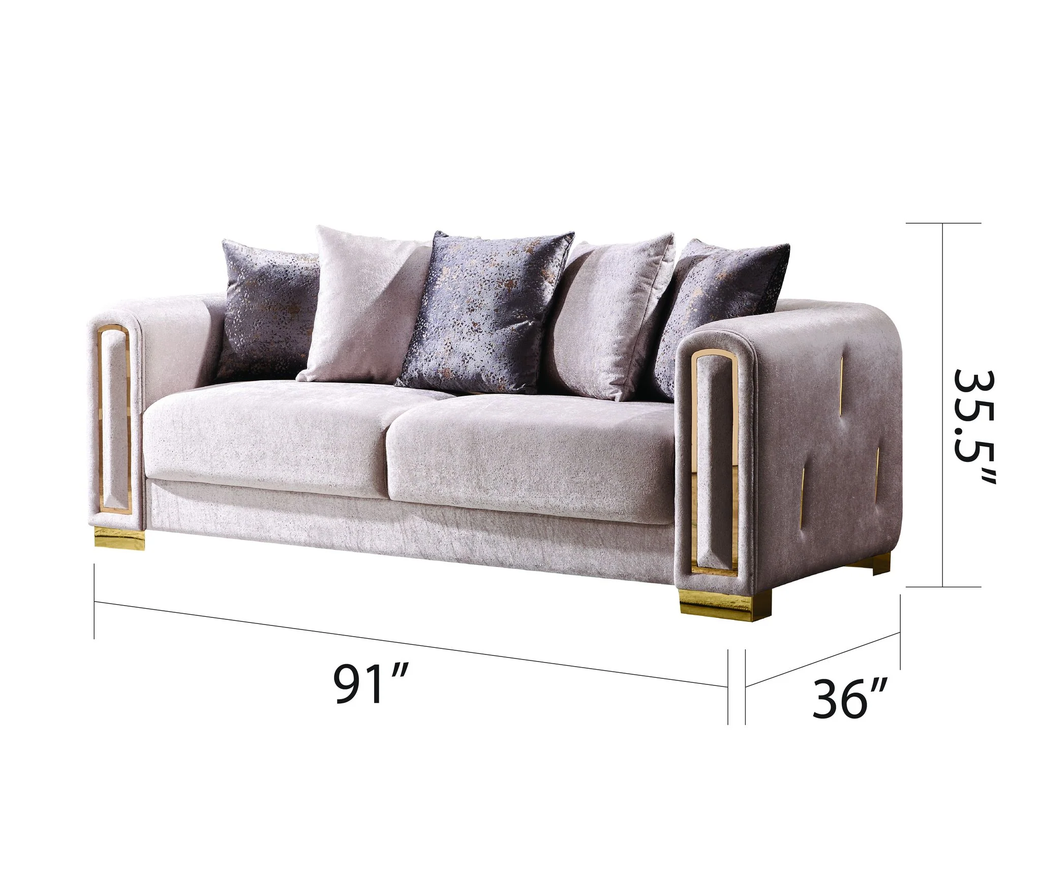 Impreza 3 Pc Living Room set Beige - Image 3