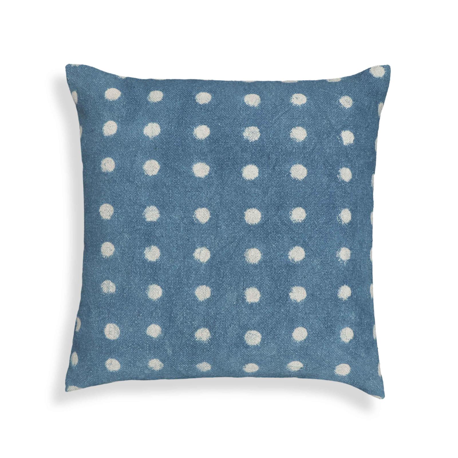 Indigo Dots Cotton 20 inch Square Accent Pillow - Image 2