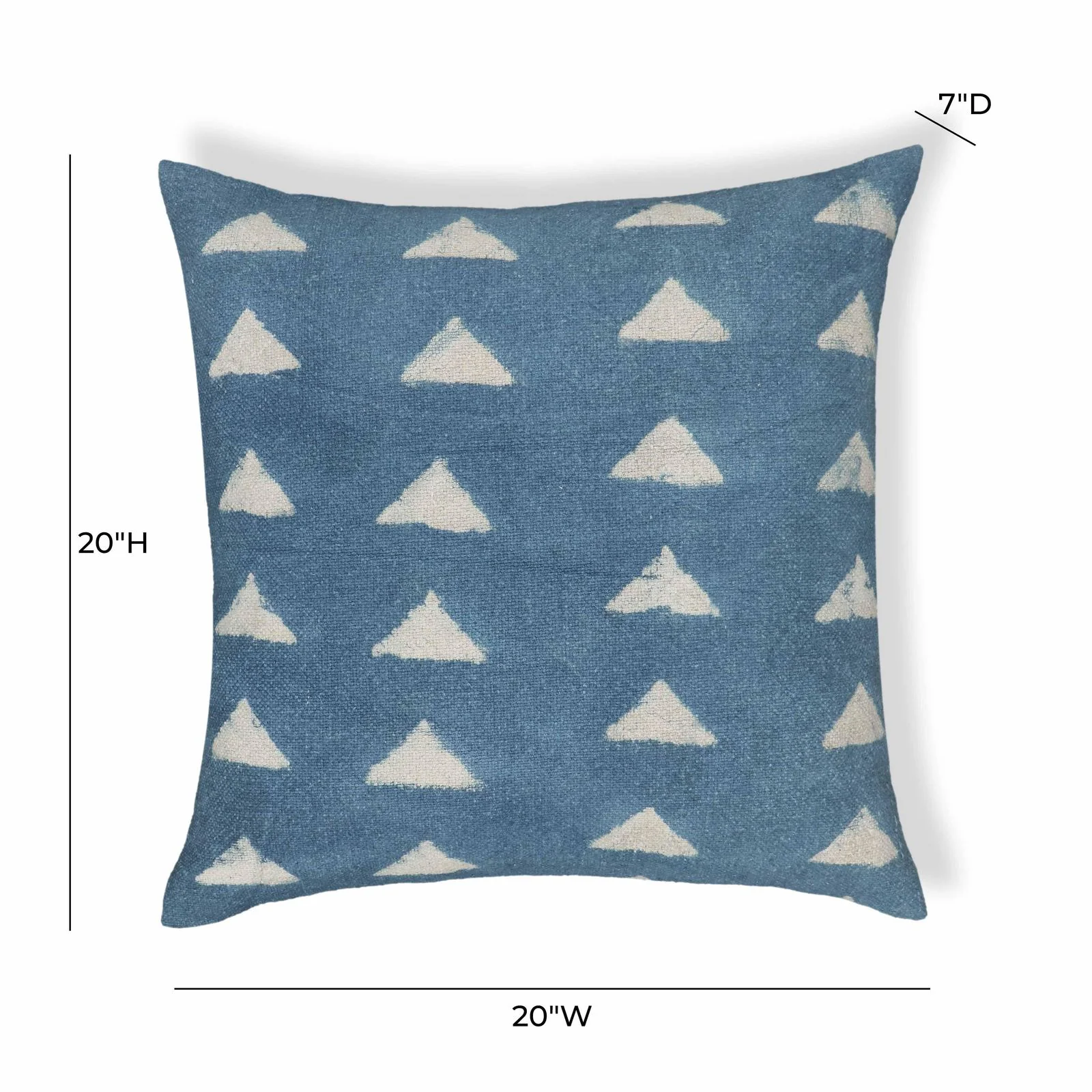 Indigo Triangles Cotton 20 inch Square Accent Pillow - Image 16