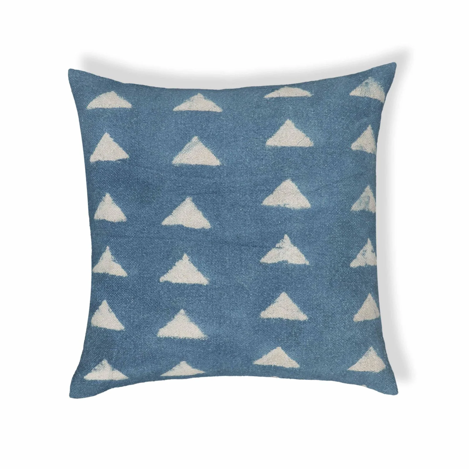 Indigo Triangles Cotton 20 inch Square Accent Pillow - Image 2