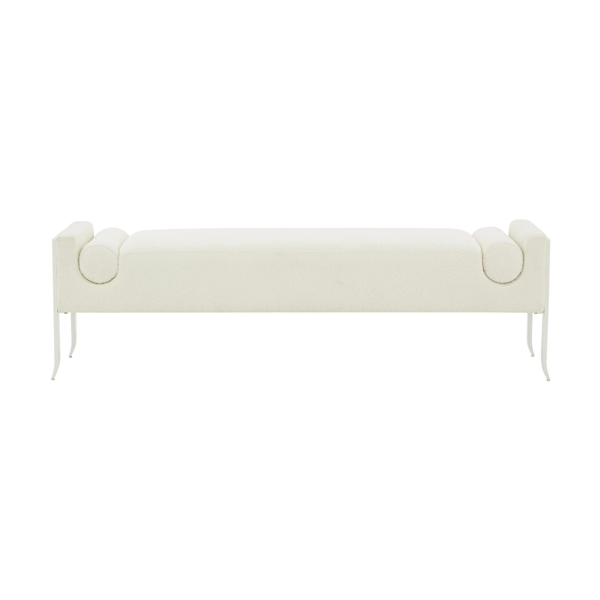 Ines Cream Boucle Bench - Image 3
