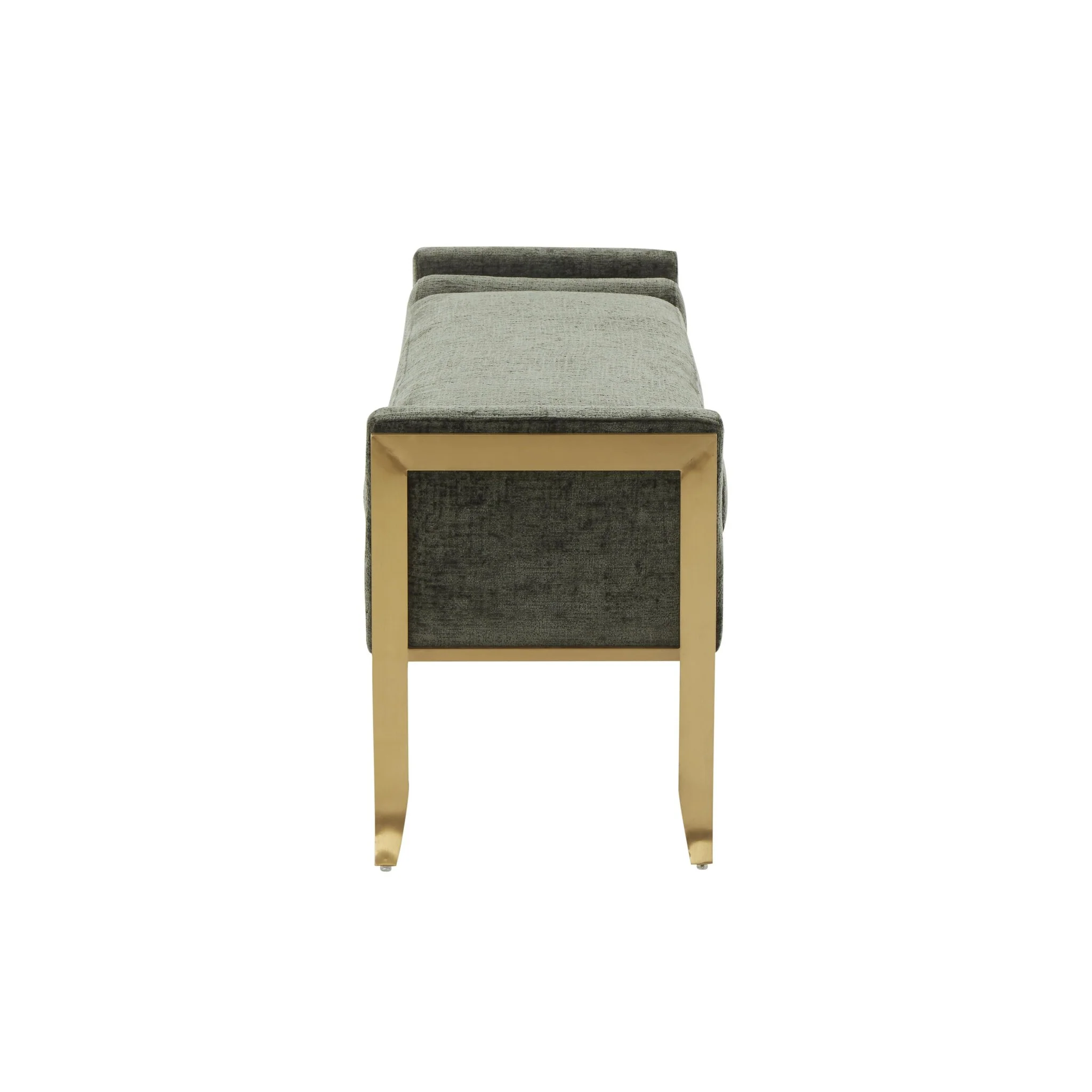 Ines Green Textured Velvet Bench - Image 4