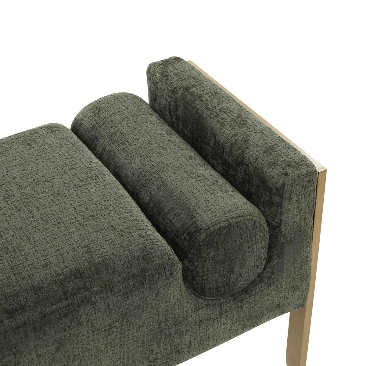Ines Green Textured Velvet Bench - Image 5