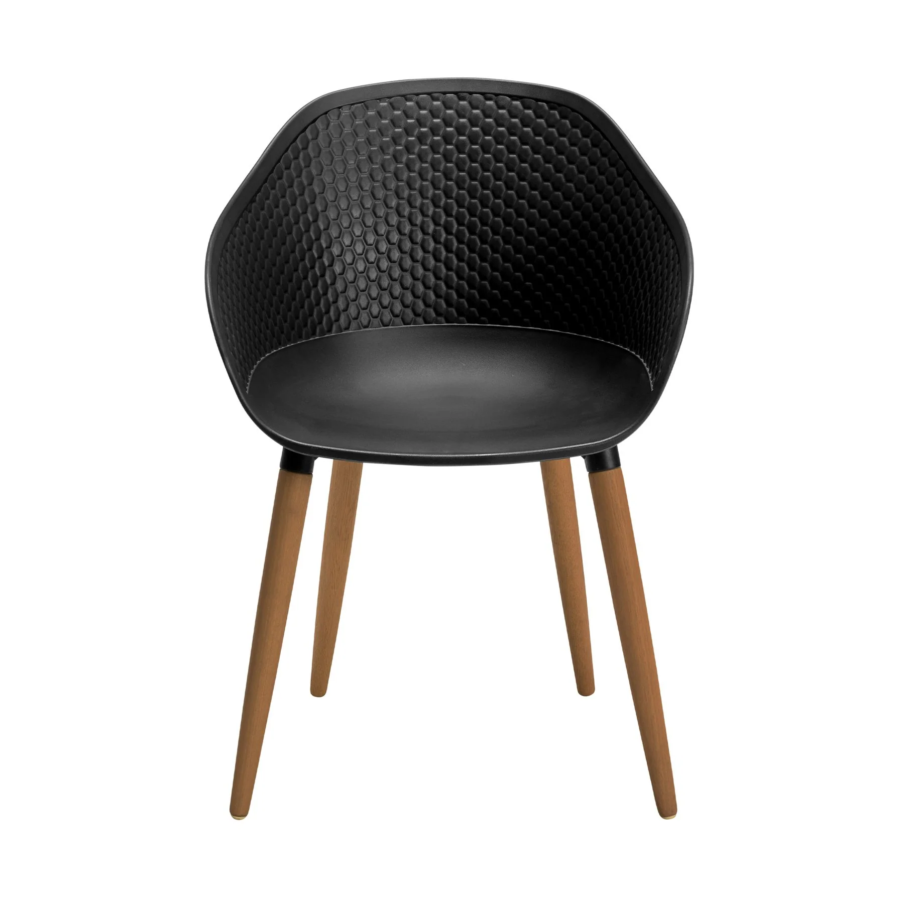 Ipanema Outdoor Dining Chair with Teak Legs and Dark Gray Olefin - Set of 2 - Image 3