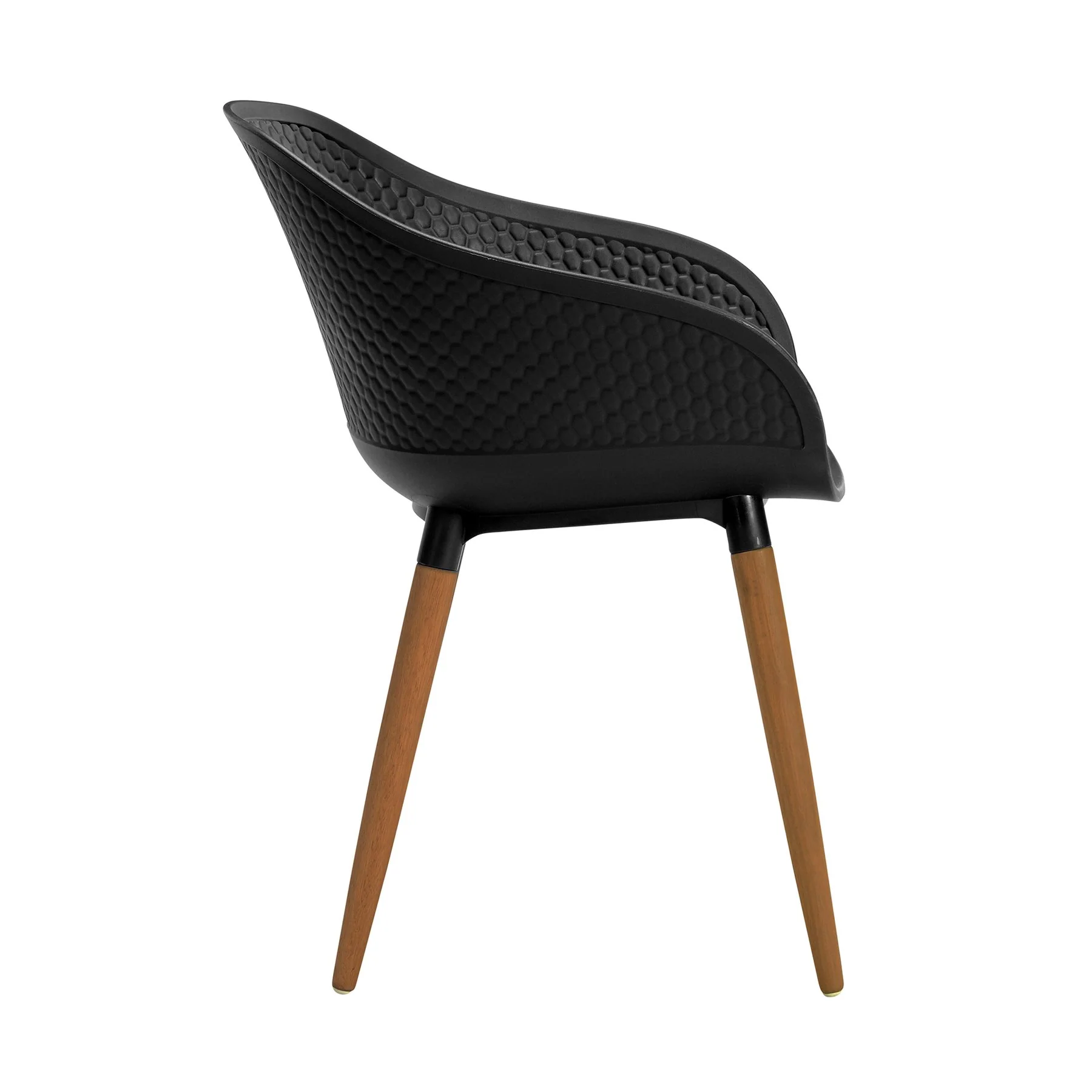 Ipanema Outdoor Dining Chair with Teak Legs and Dark Gray Olefin - Set of 2 - Image 4