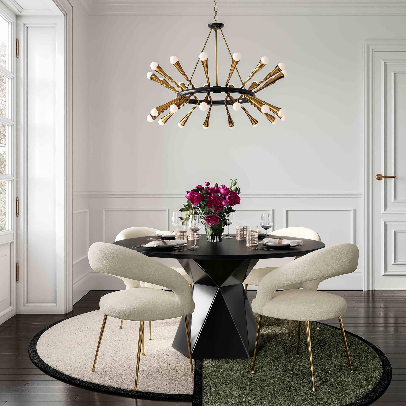 Iris Black Glass Dining Table - Image 2