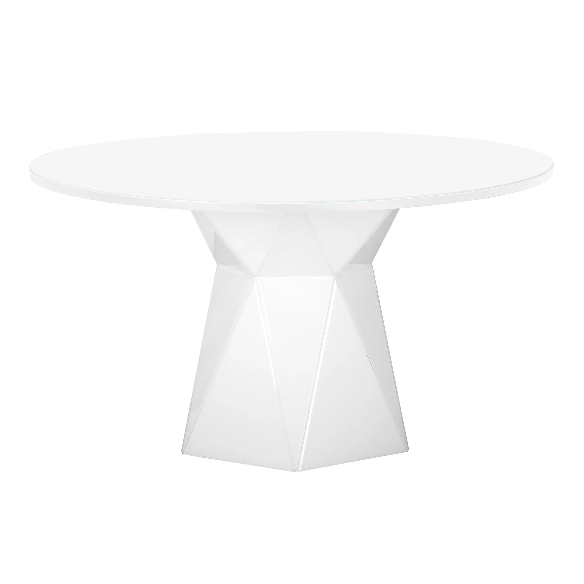 Iris White Glass Dining Table - Image 3