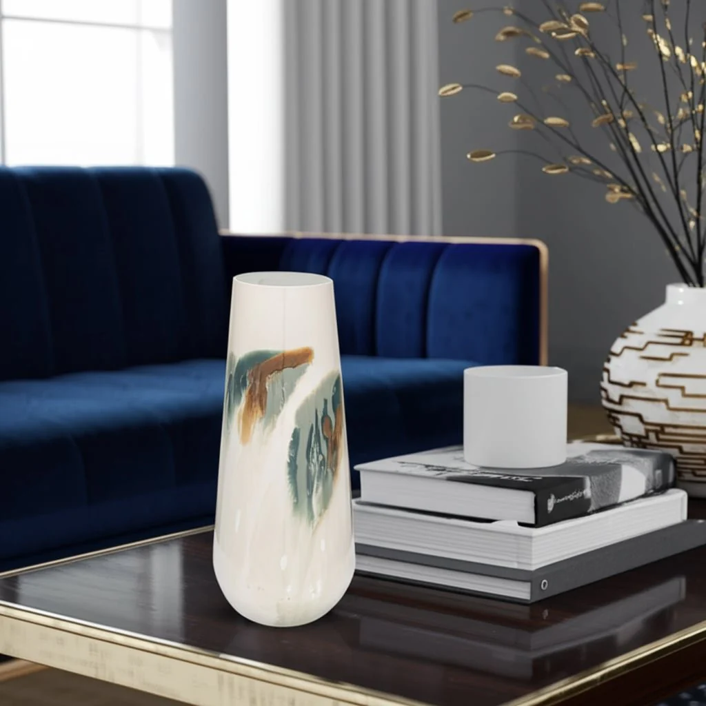Iron,17"h,colored Stained Vase,white - Image 11
