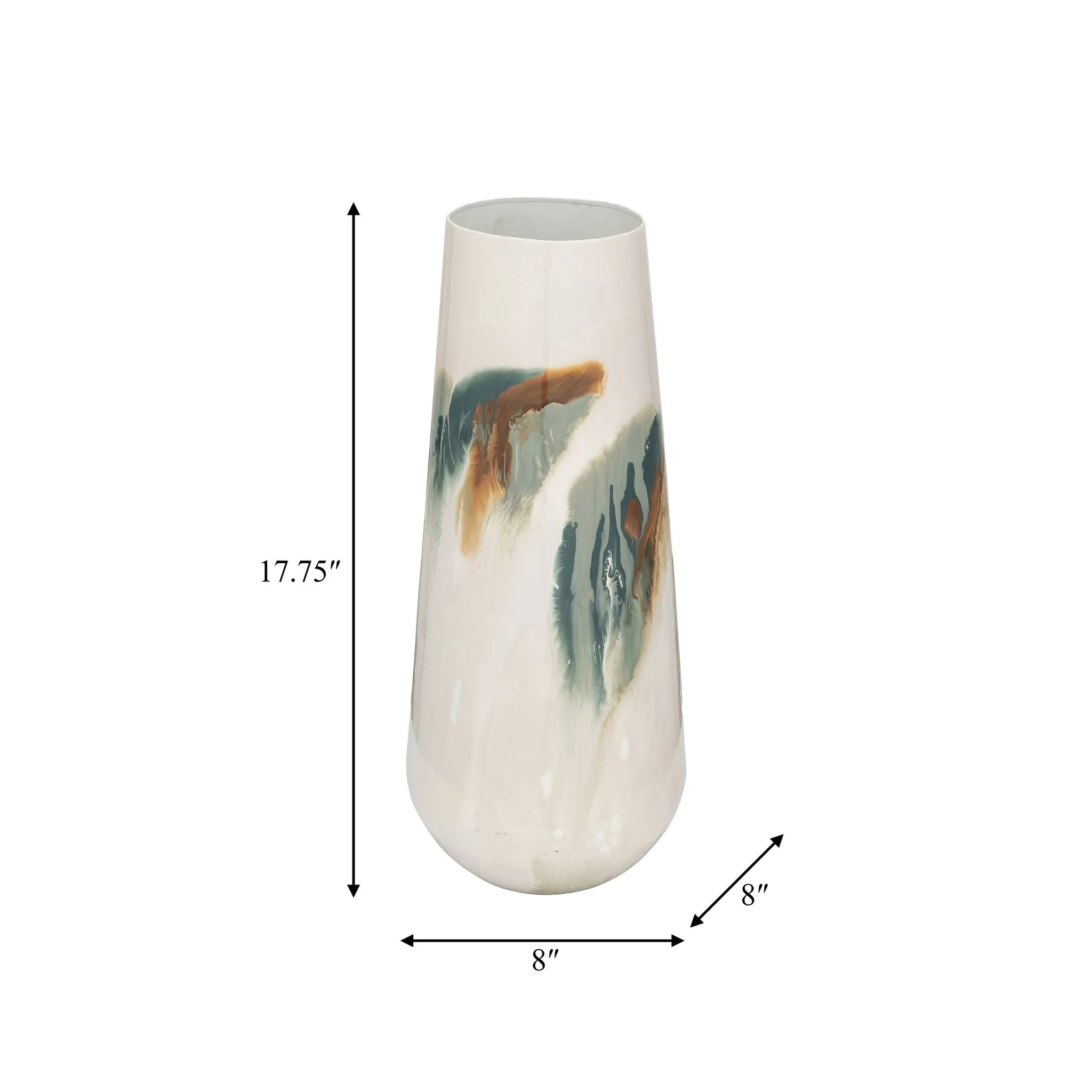 Iron,17"h,colored Stained Vase,white - Image 7