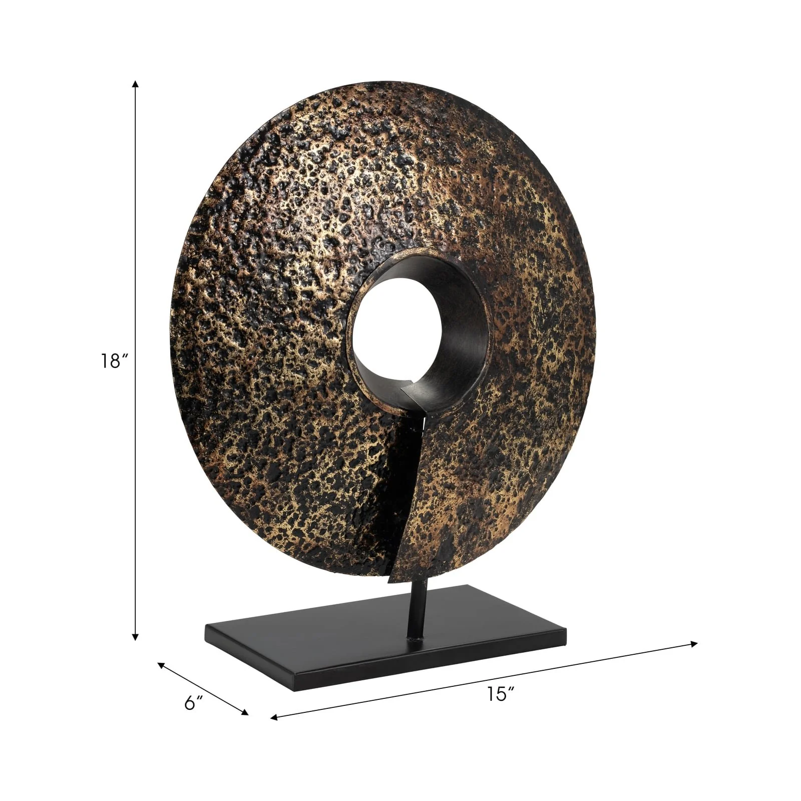 Iron,18"h,disc W/stand Deco,black/gold - Image 8