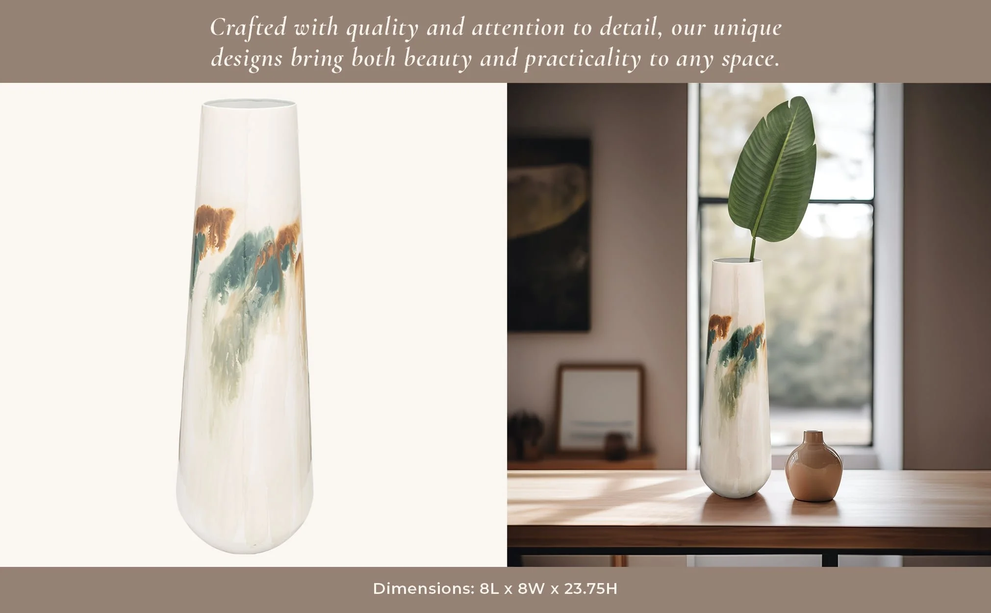 Iron,23"h,colored Stained Vase,white - Image 10