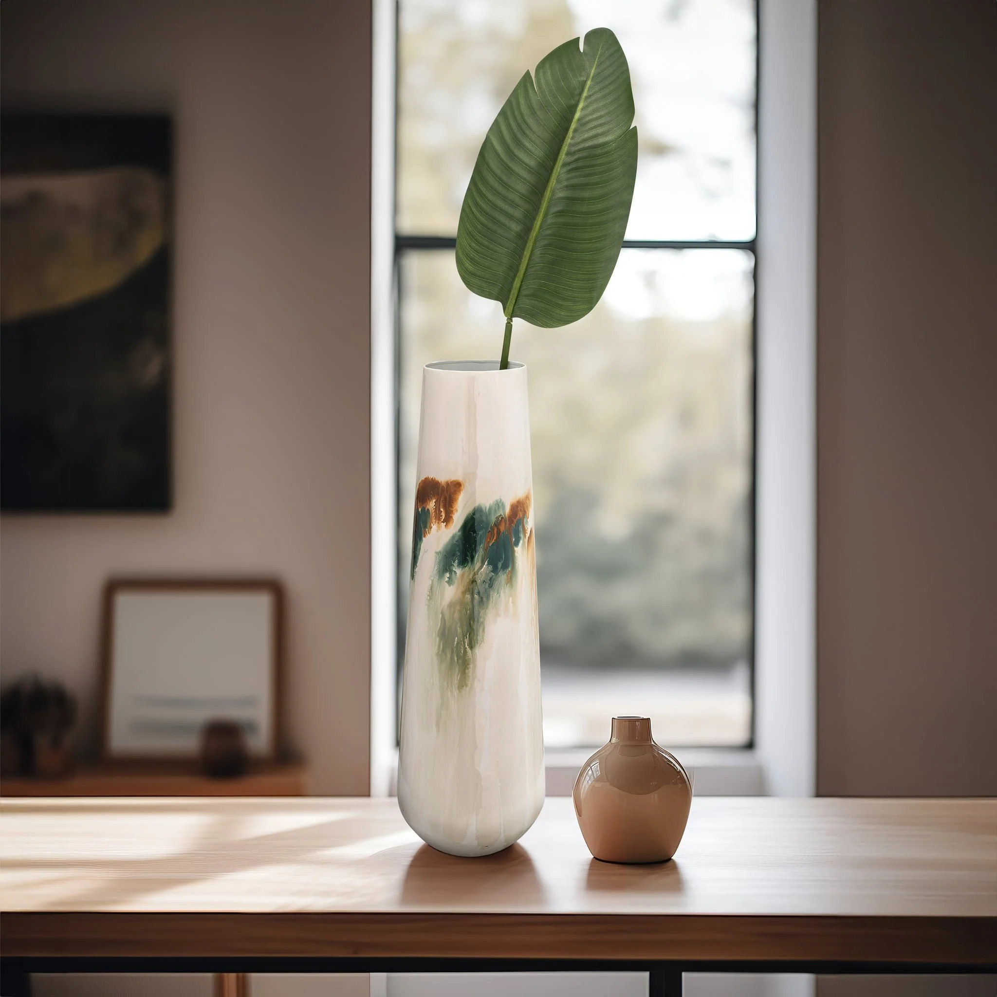 Iron,23"h,colored Stained Vase,white - Image 9