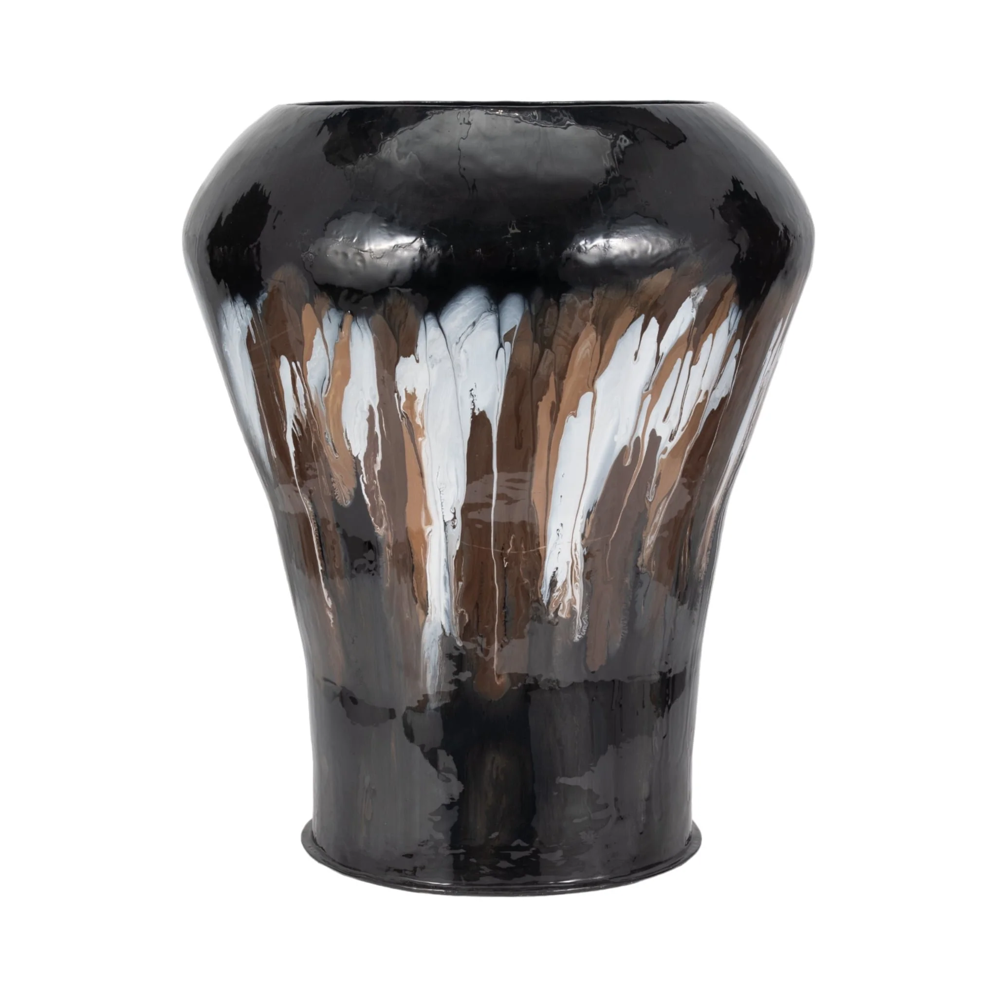 Iron,25"h,oval Stain Vase,black - Image 3