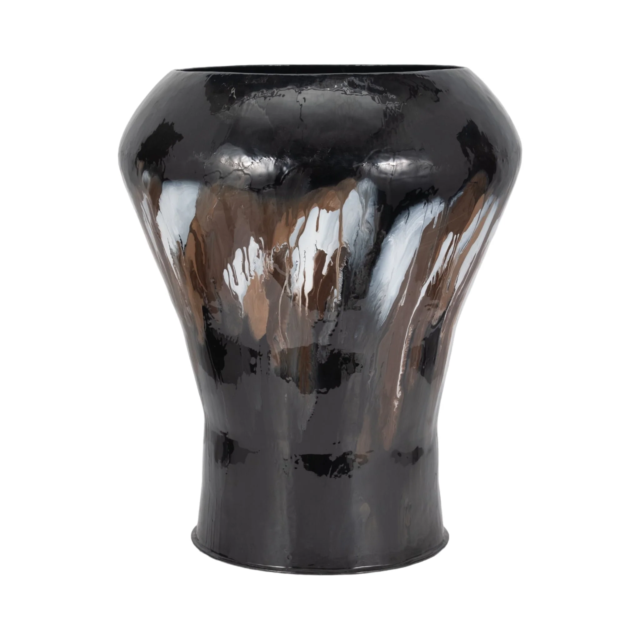 Iron,25"h,oval Stain Vase,black - Image 4