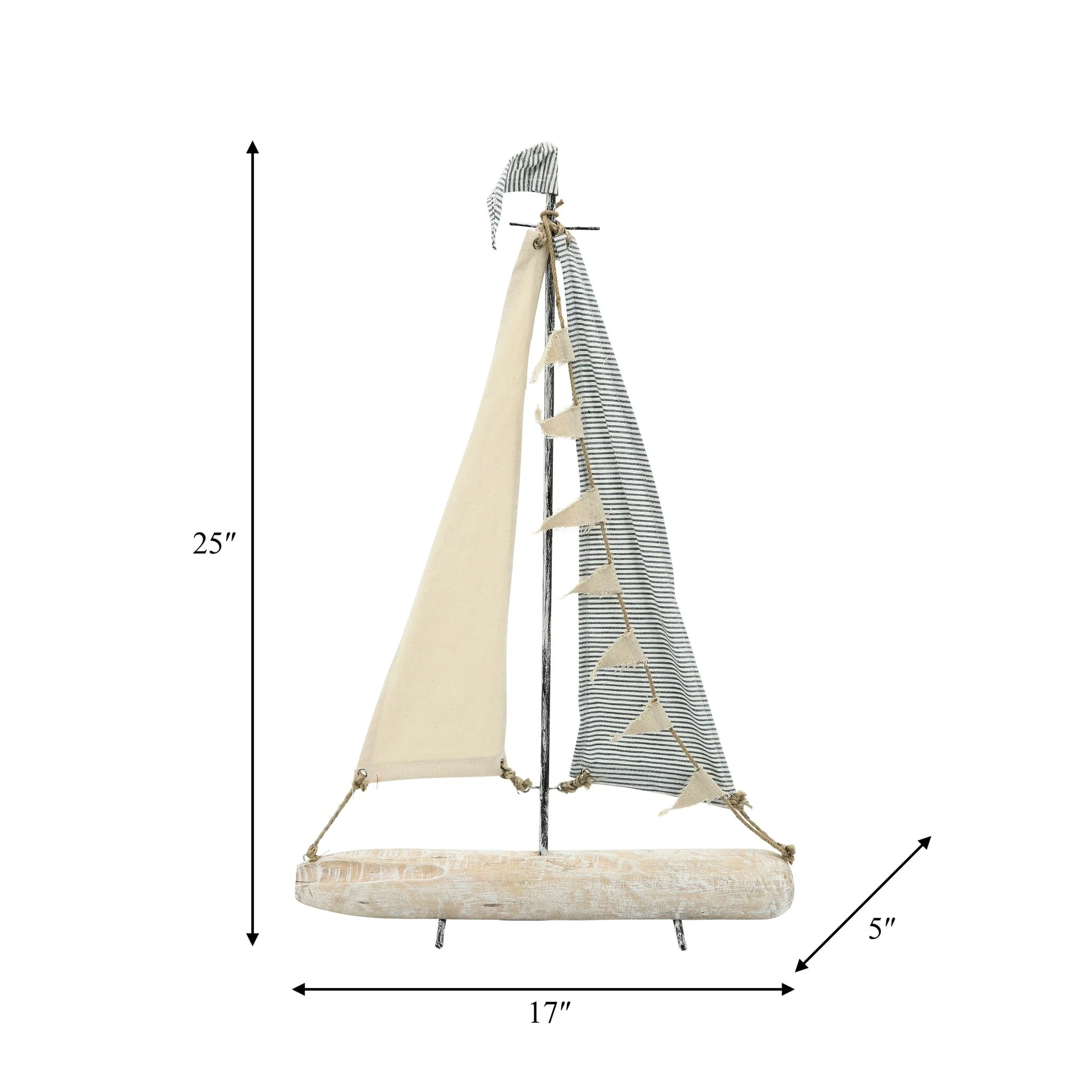 Iron 27" Sailboat W/ Cloth Sails, Multi - Image 5