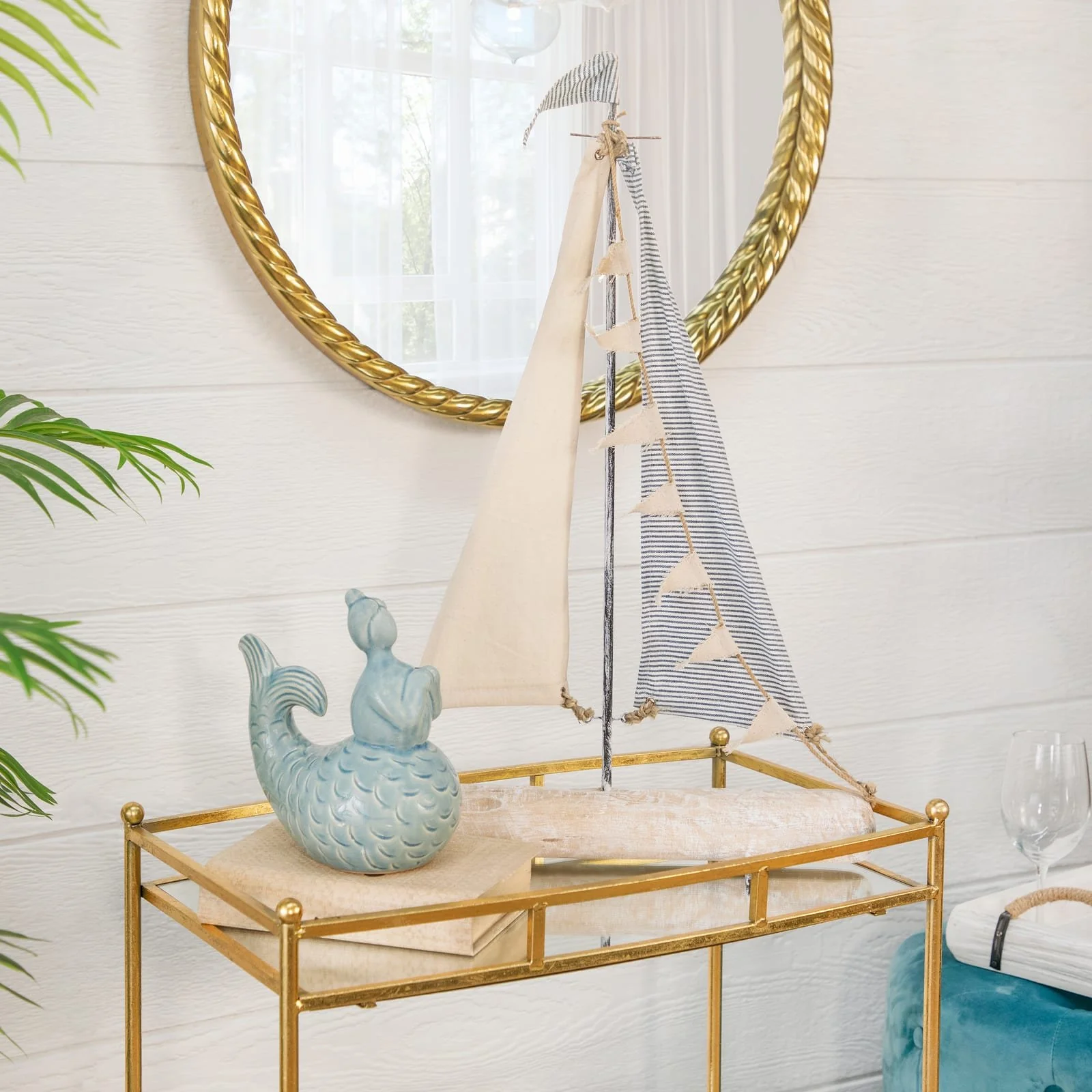 Iron 27" Sailboat W/ Cloth Sails, Multi - Image 7