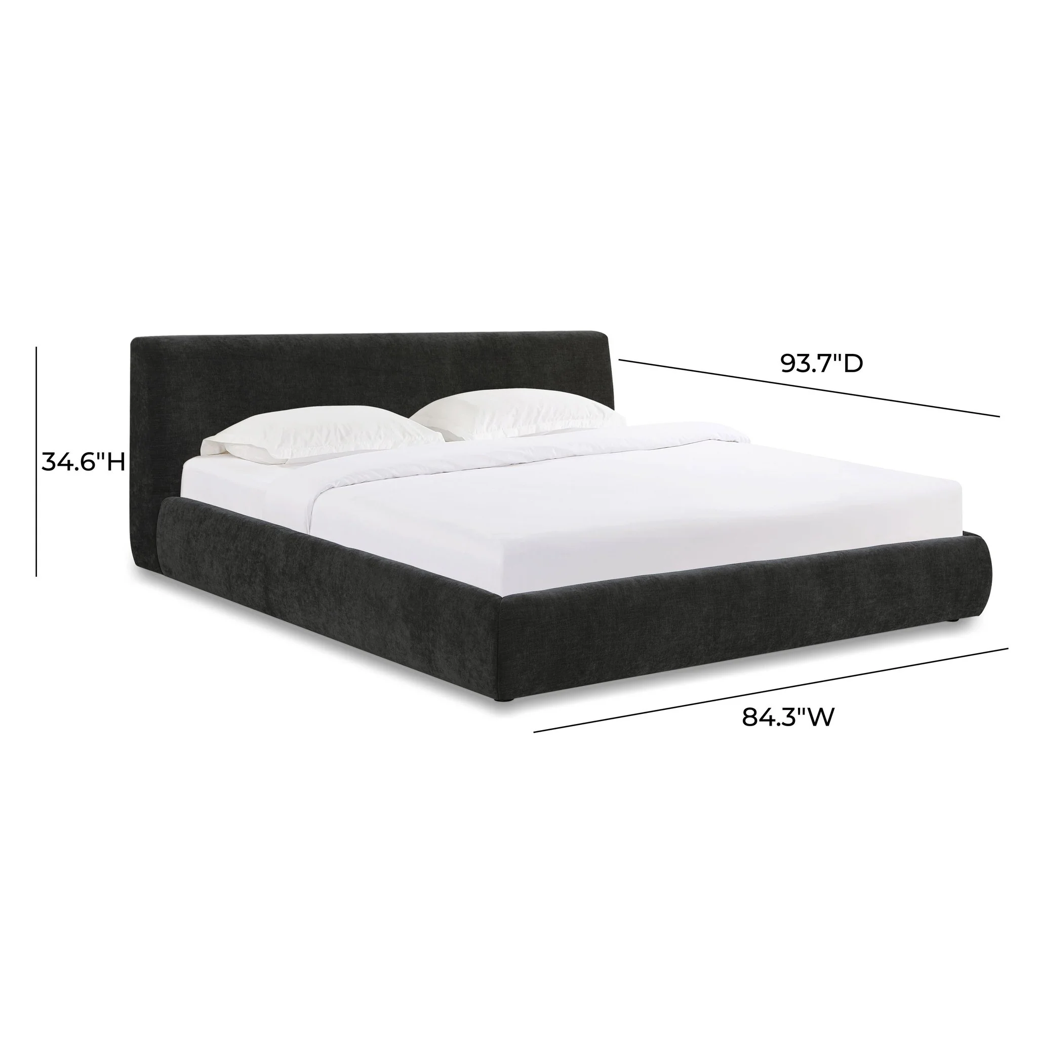 Isla Charcoal Textured Velvet King Bed - Image 8