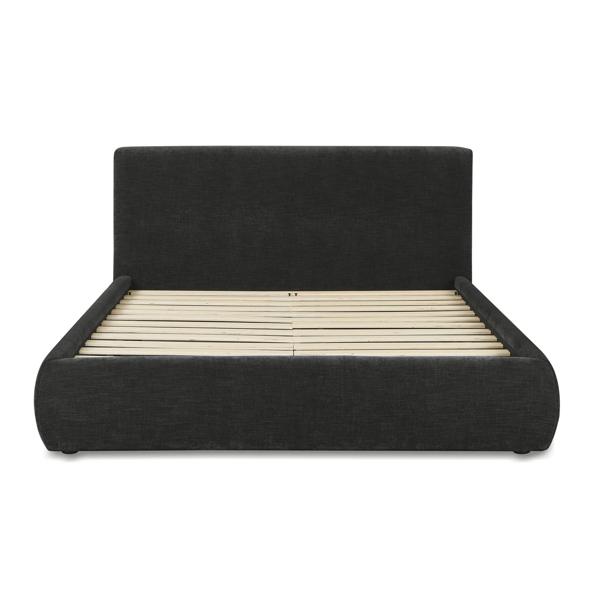 Isla Charcoal Textured Velvet Queen Bed - Image 6