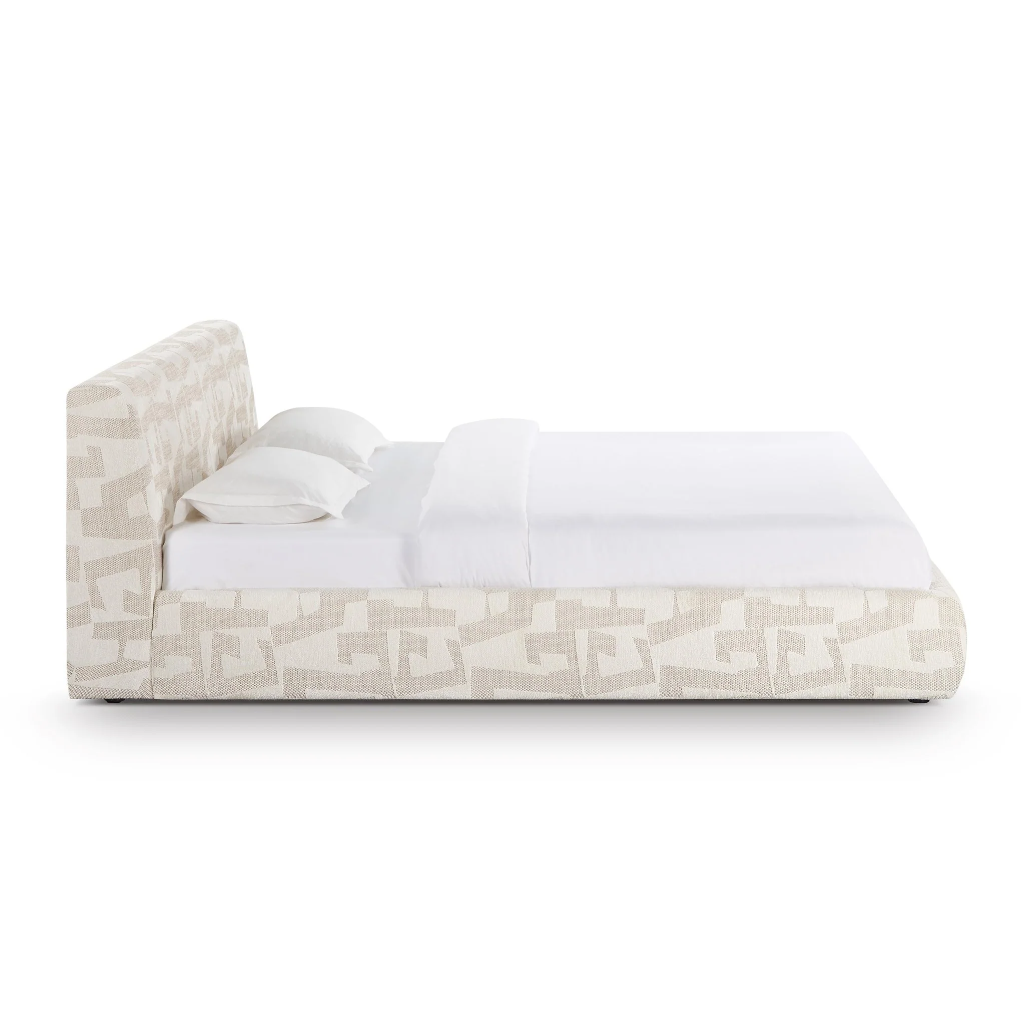 Isla Cream Jacquard Pattern King Bed - Image 4